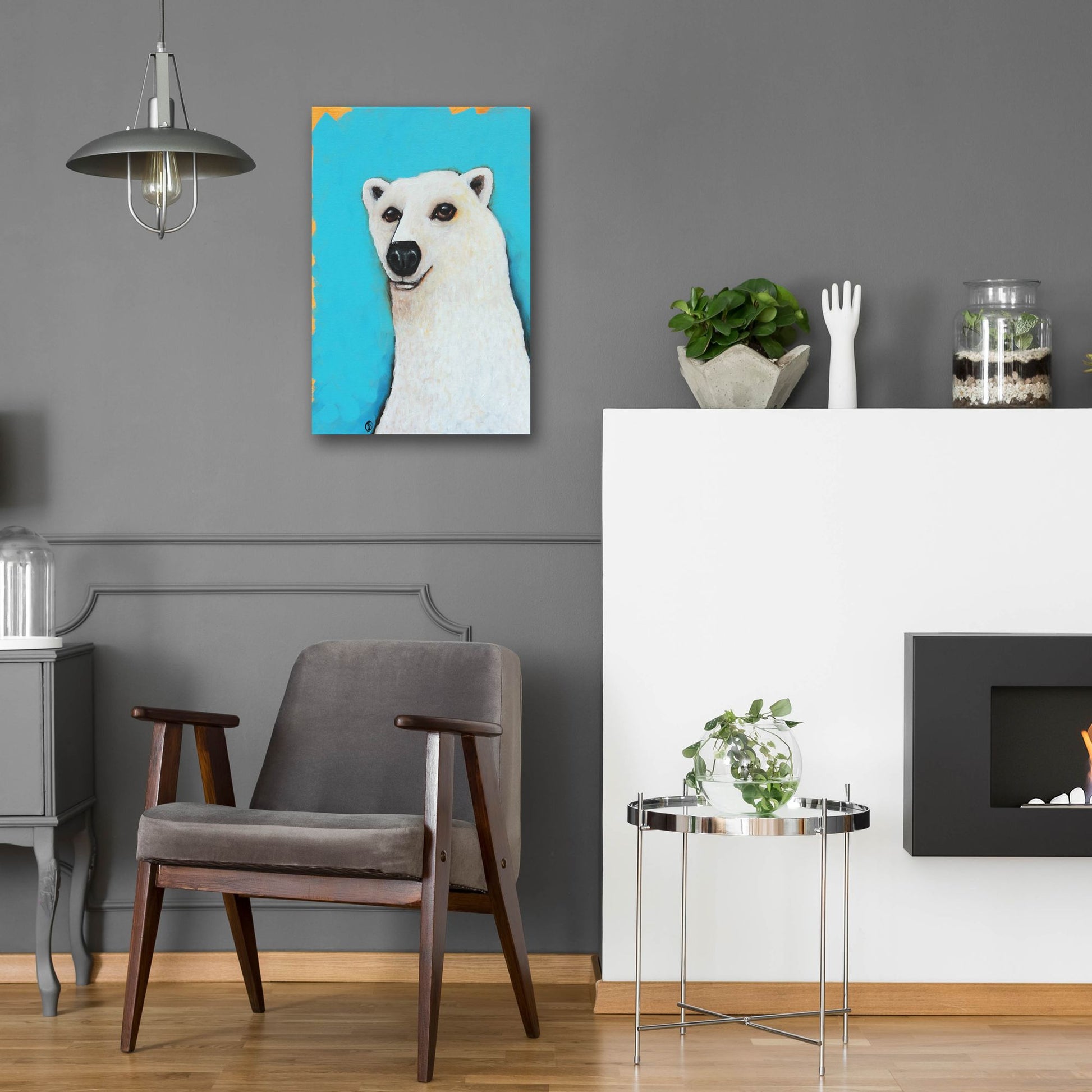 Epic Art ' The Cute Polar Bear' by Lucia Stewart, Acrylic Glass Wall Art,16x24