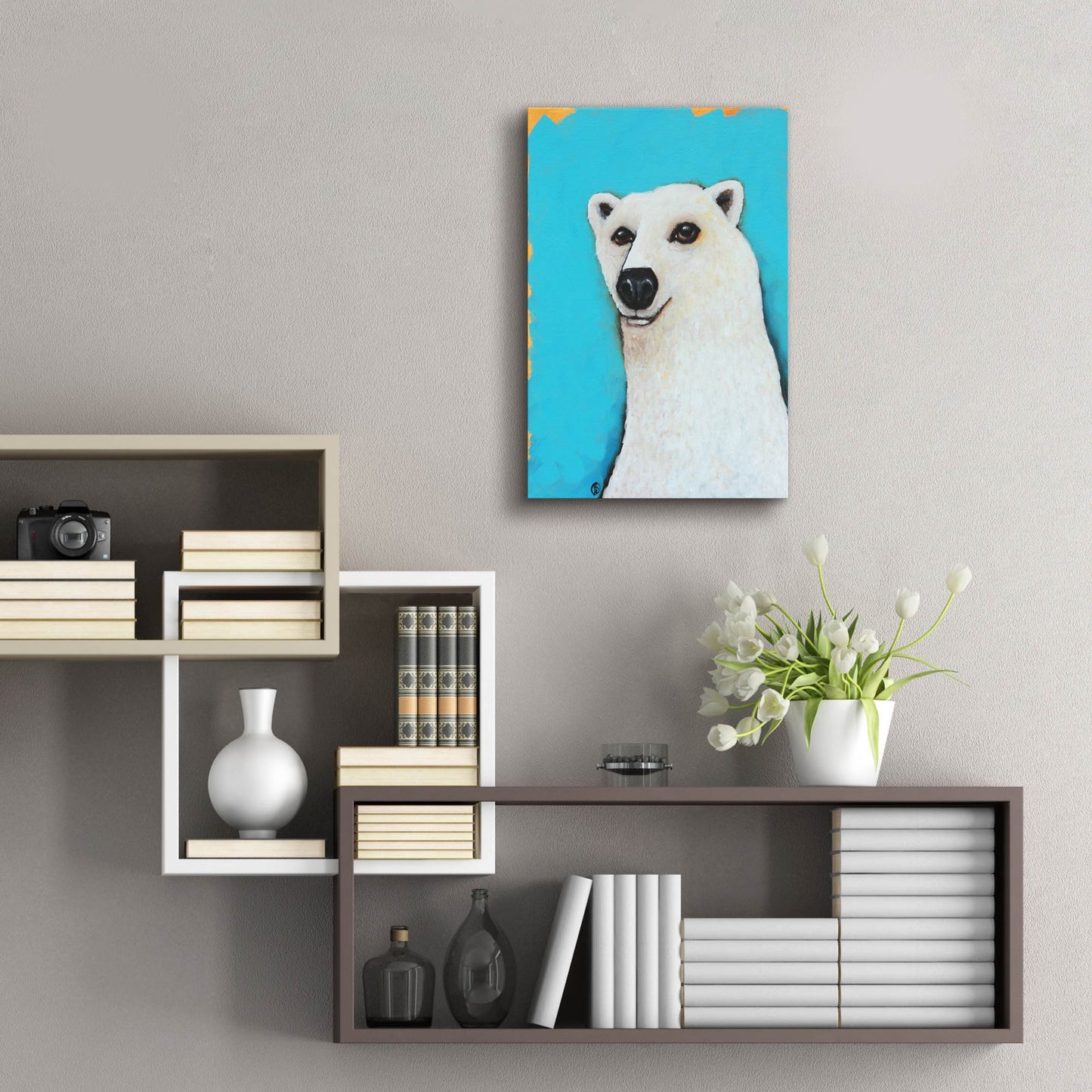 Epic Art ' The Cute Polar Bear' by Lucia Stewart, Acrylic Glass Wall Art,16x24