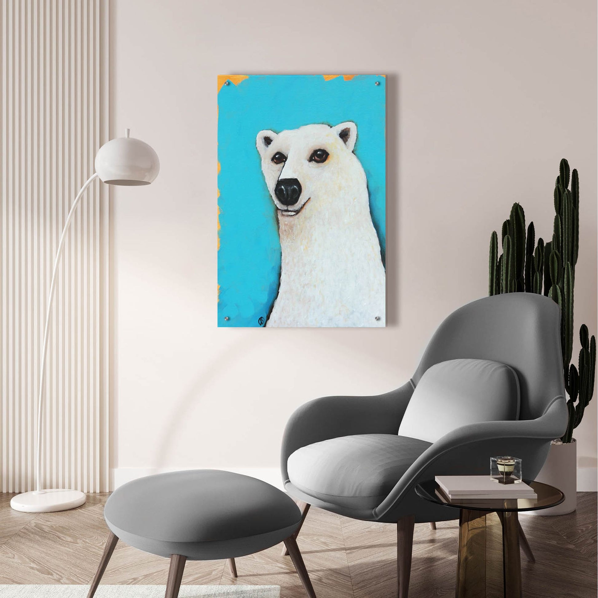 Epic Art ' The Cute Polar Bear' by Lucia Stewart, Acrylic Glass Wall Art,24x36