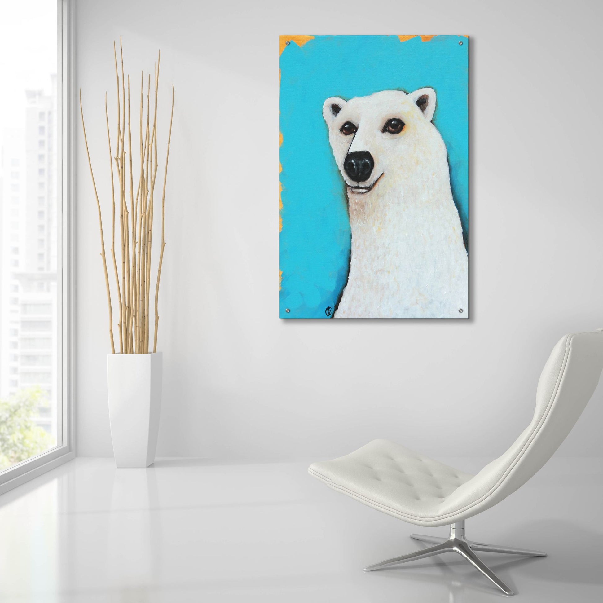 Epic Art ' The Cute Polar Bear' by Lucia Stewart, Acrylic Glass Wall Art,24x36