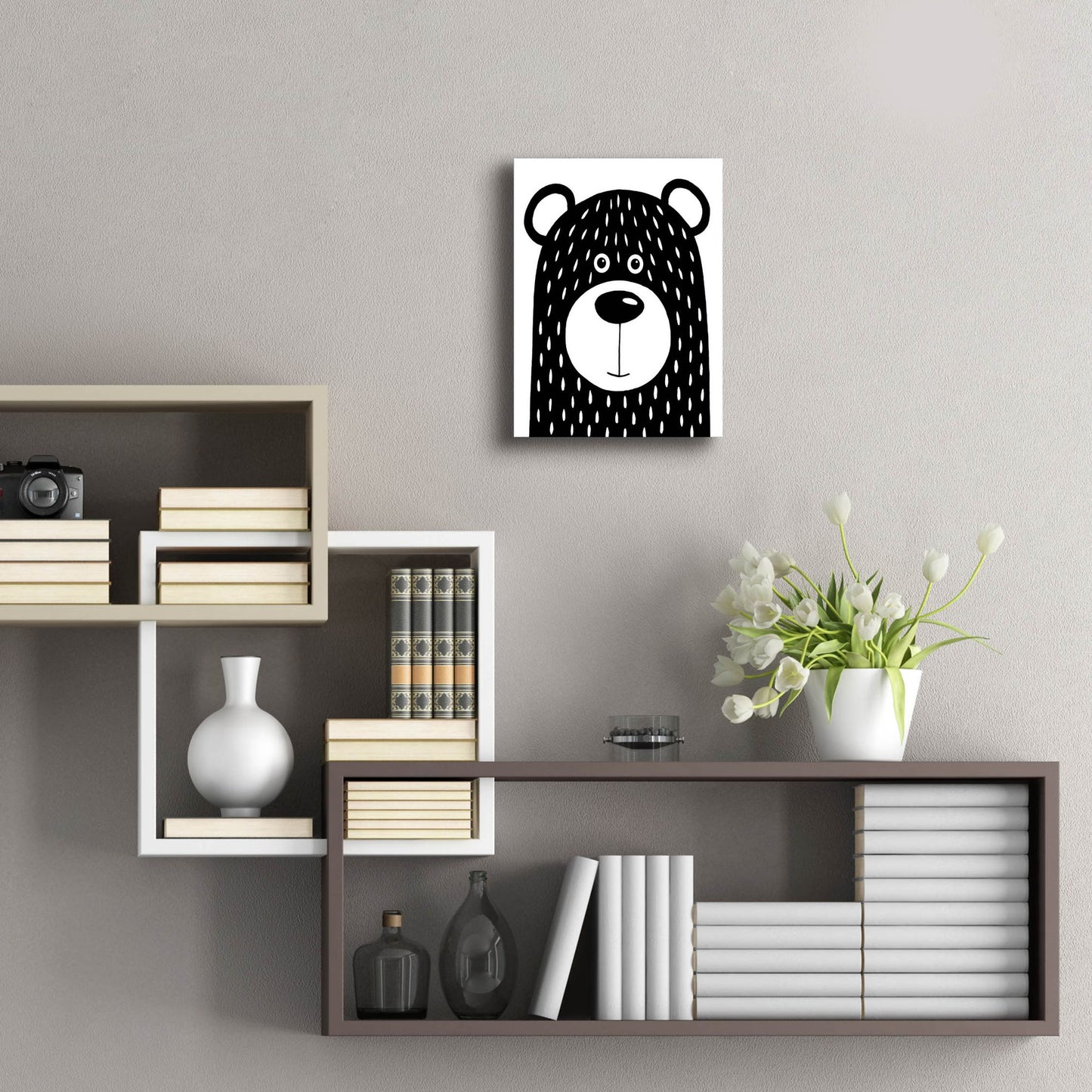 Epic Art ' Vanilla Bear' by Lucia Stewart, Acrylic Glass Wall Art,12x16