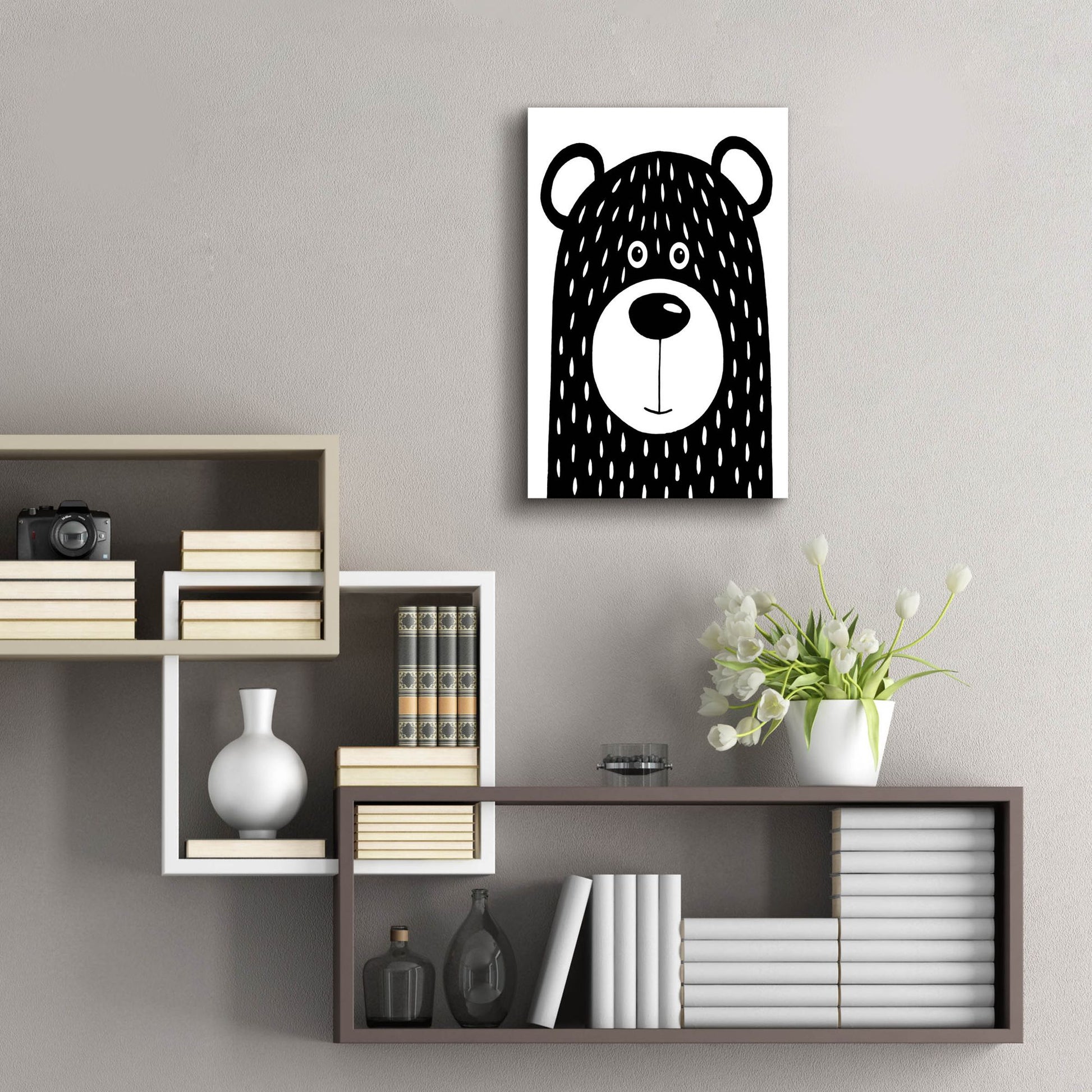 Epic Art ' Vanilla Bear' by Lucia Stewart, Acrylic Glass Wall Art,16x24