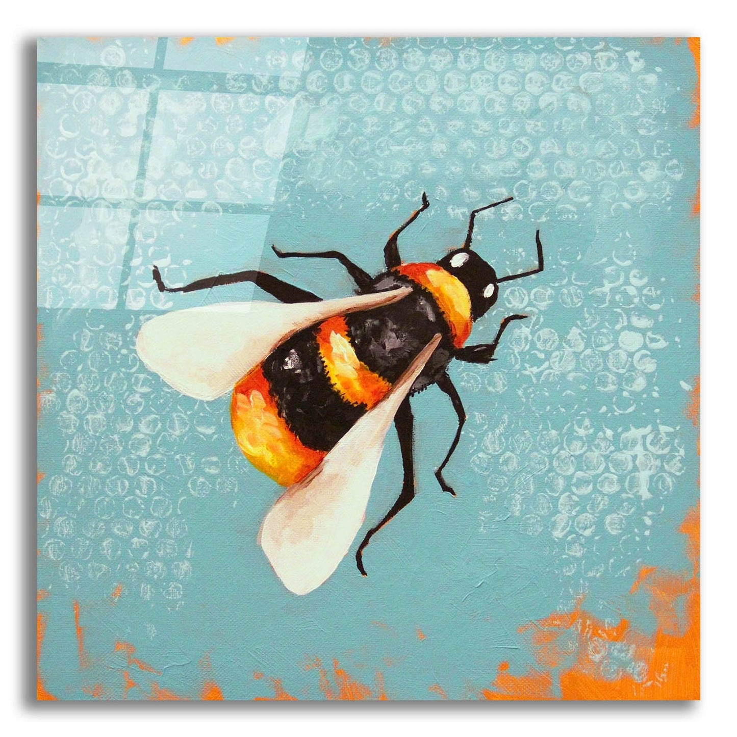 Epic Art ' Bee Painting' by Lucia Stewart, Acrylic Glass Wall Art