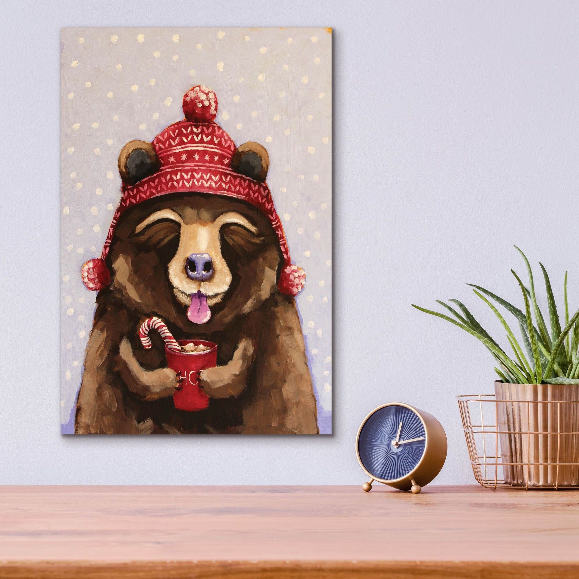 Epic Art ' Hot Chocolate Bear' by Lucia Stewart, Acrylic Glass Wall Art,12x16