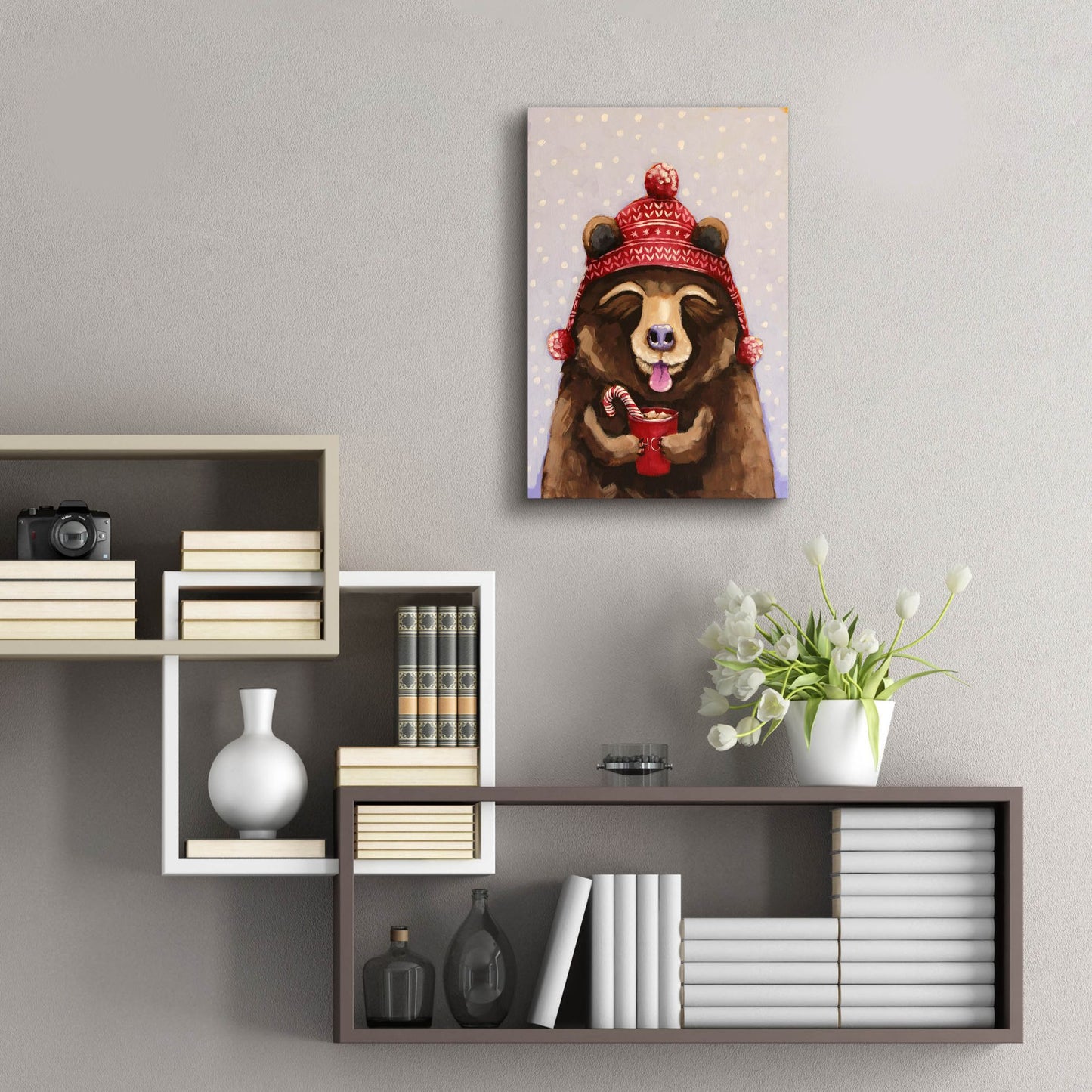 Epic Art ' Hot Chocolate Bear' by Lucia Stewart, Acrylic Glass Wall Art,16x24