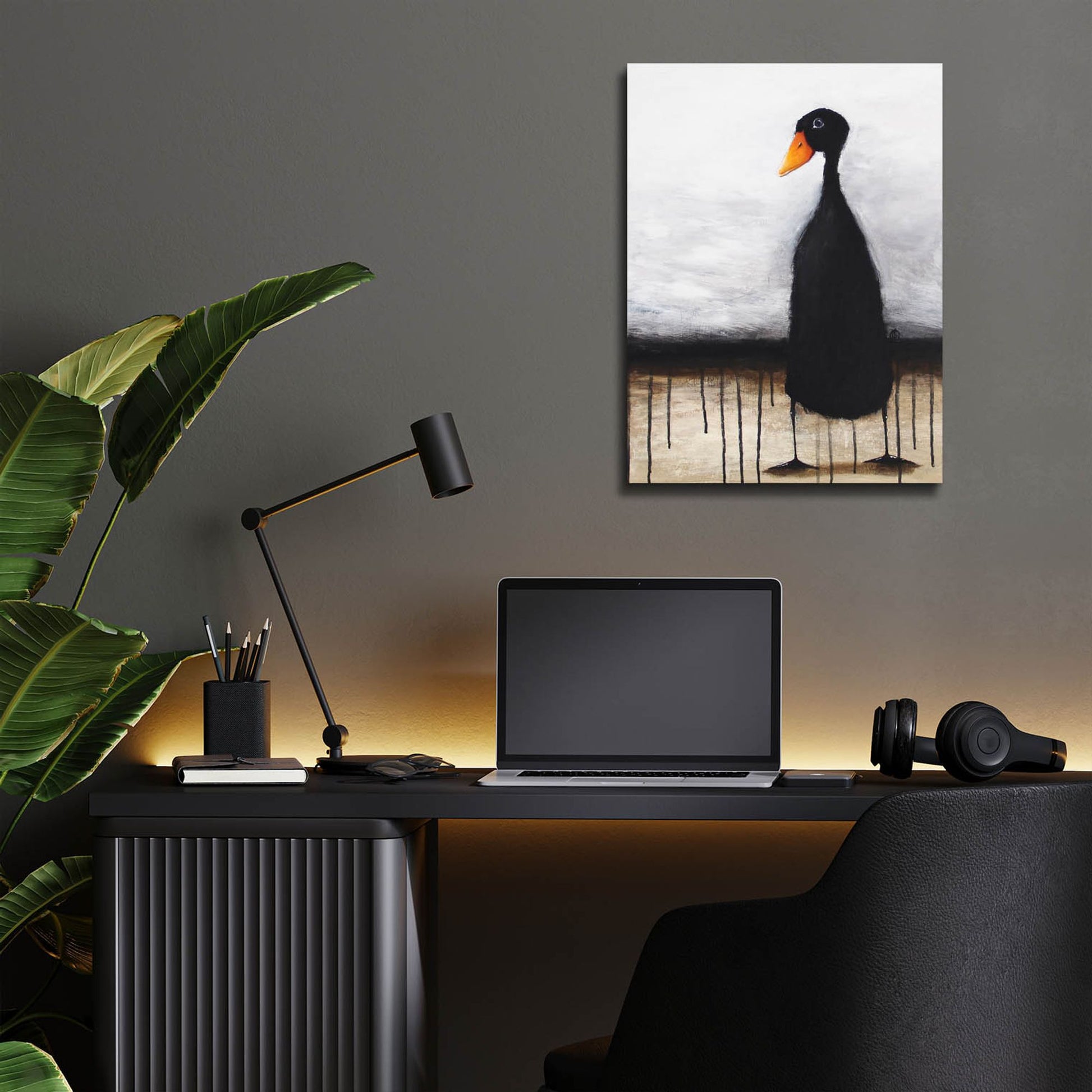 Epic Art ' The Black Duck' by Lucia Stewart, Acrylic Glass Wall Art,12x16