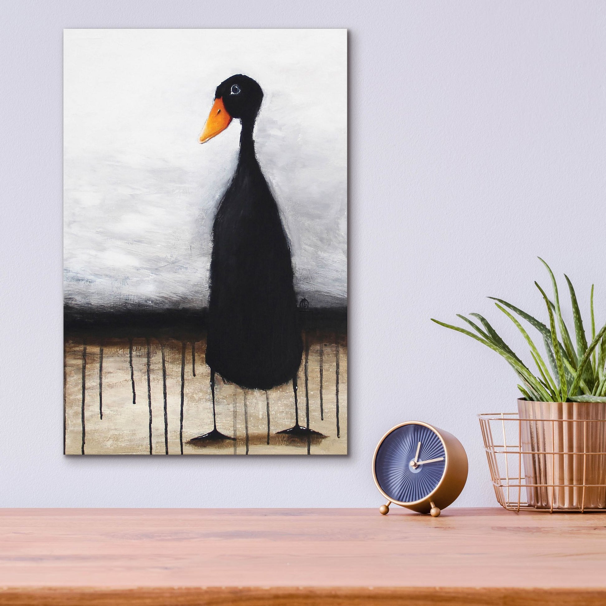 Epic Art ' The Black Duck' by Lucia Stewart, Acrylic Glass Wall Art,12x16