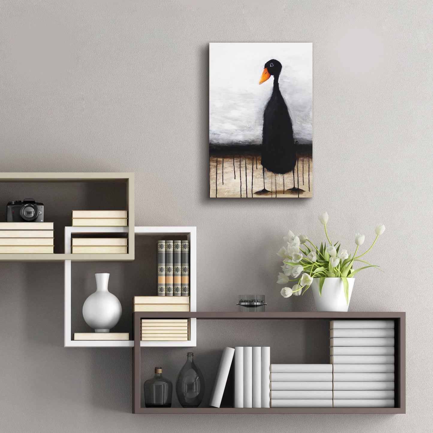 Epic Art ' The Black Duck' by Lucia Stewart, Acrylic Glass Wall Art,16x24