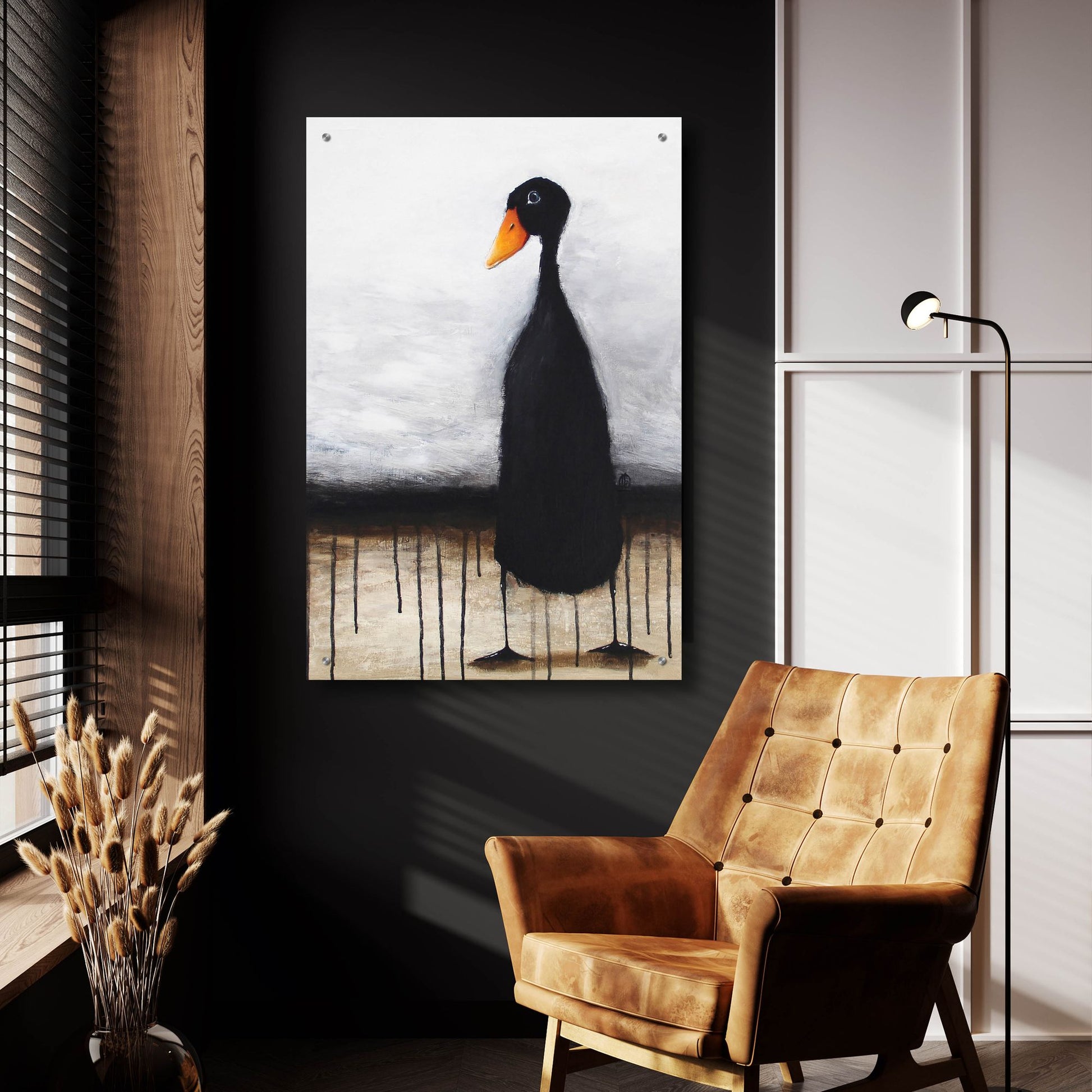 Epic Art ' The Black Duck' by Lucia Stewart, Acrylic Glass Wall Art,24x36