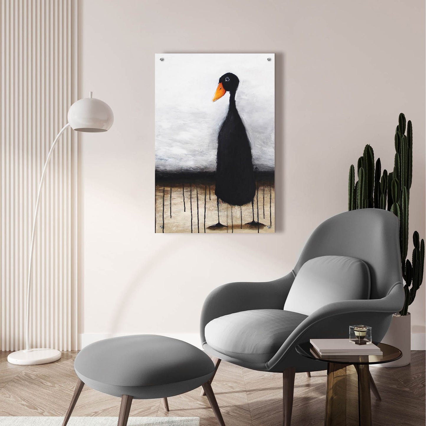 Epic Art ' The Black Duck' by Lucia Stewart, Acrylic Glass Wall Art,24x36