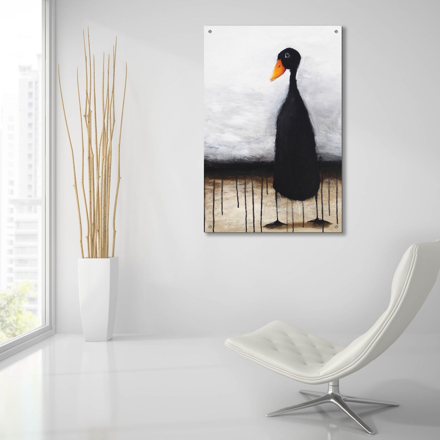 Epic Art ' The Black Duck' by Lucia Stewart, Acrylic Glass Wall Art,24x36