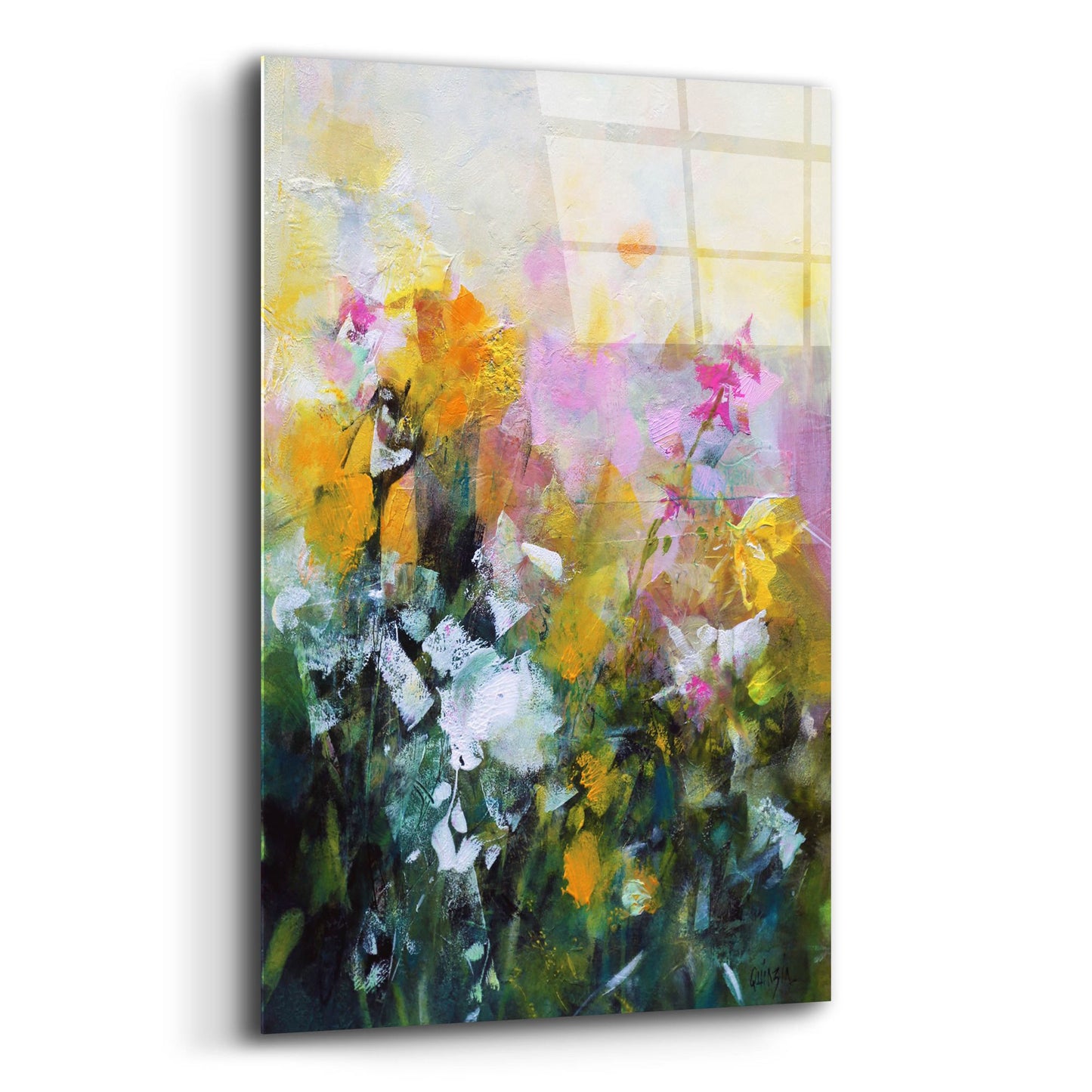 Epic Art ' Always Flowers' by Marianne Quinzin, Acrylic Glass Wall Art,12x16