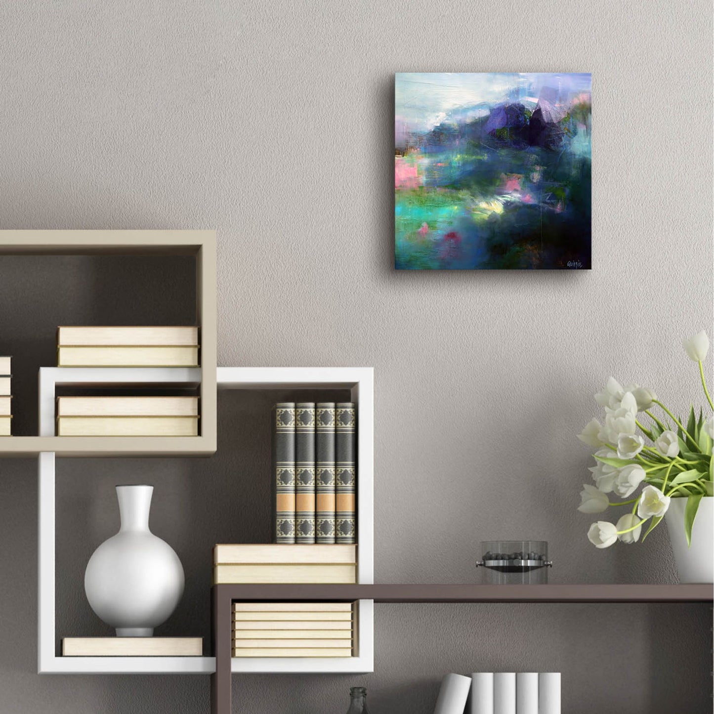 Epic Art ' At The Edge of a Lake' by Marianne Quinzin, Acrylic Glass Wall Art,12x12