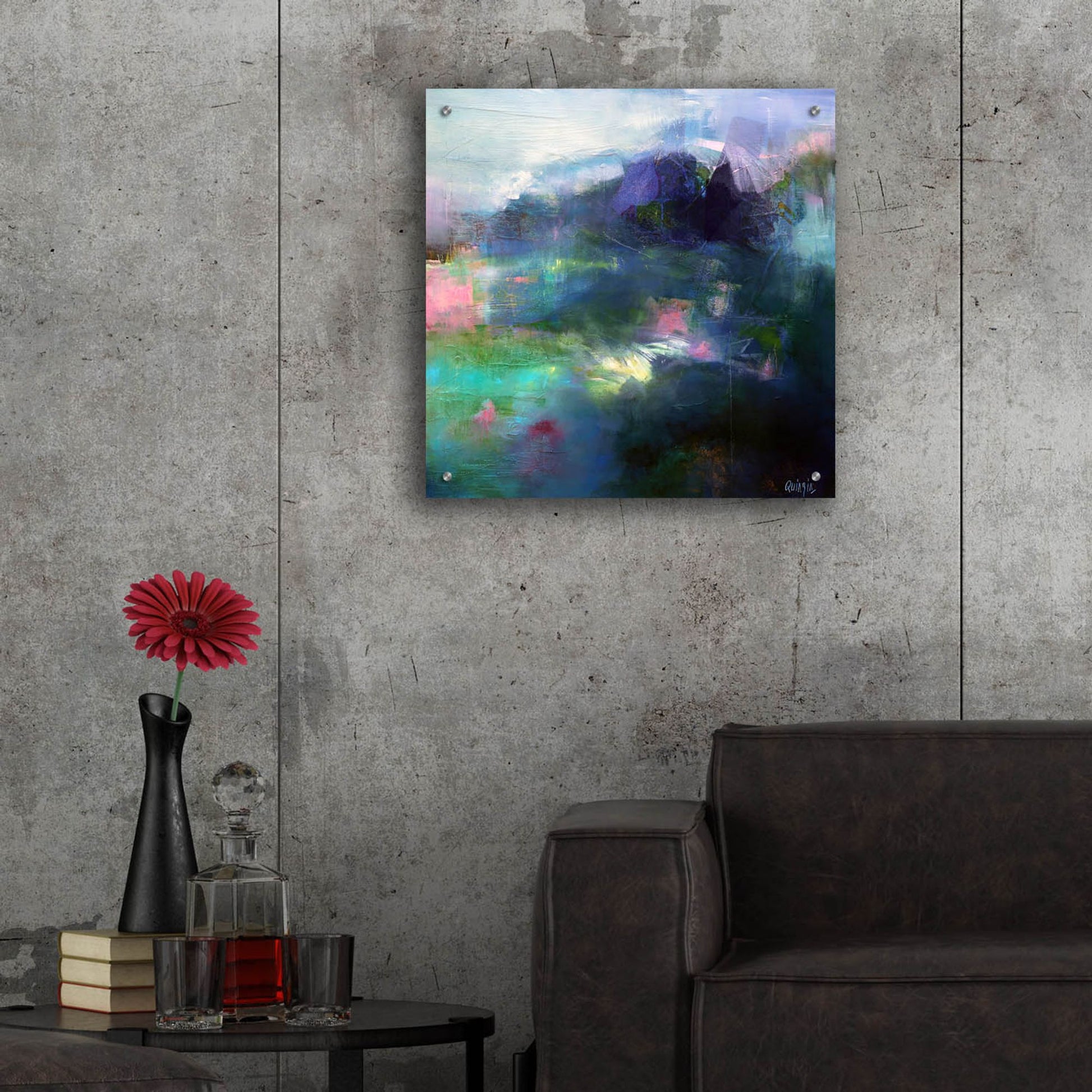 Epic Art ' At The Edge of a Lake' by Marianne Quinzin, Acrylic Glass Wall Art,24x24