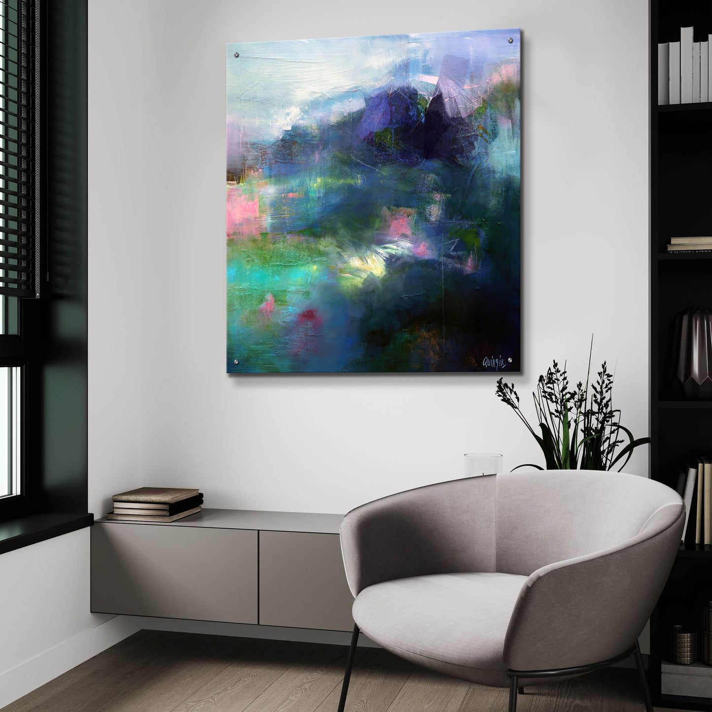 Epic Art ' At The Edge of a Lake' by Marianne Quinzin, Acrylic Glass Wall Art,36x36