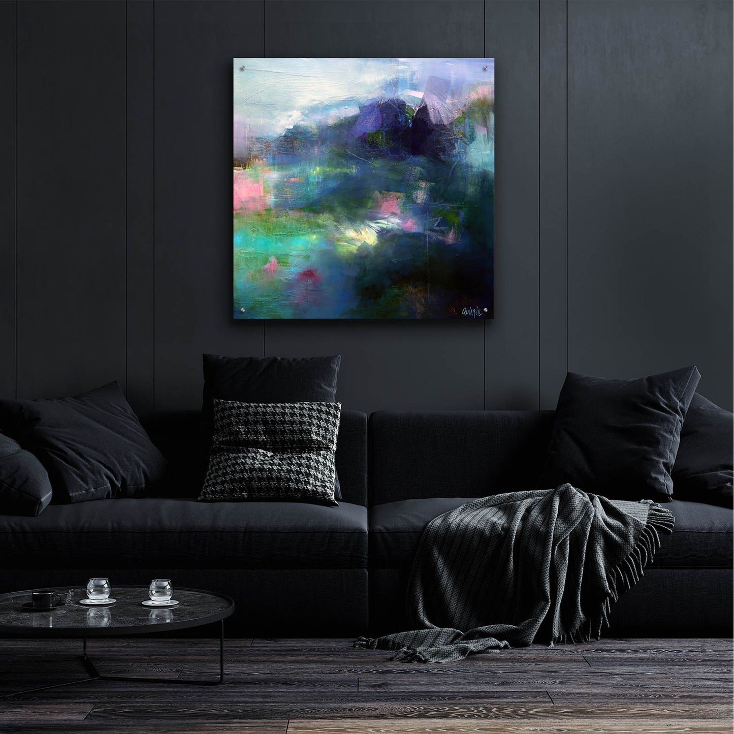 Epic Art ' At The Edge of a Lake' by Marianne Quinzin, Acrylic Glass Wall Art,36x36