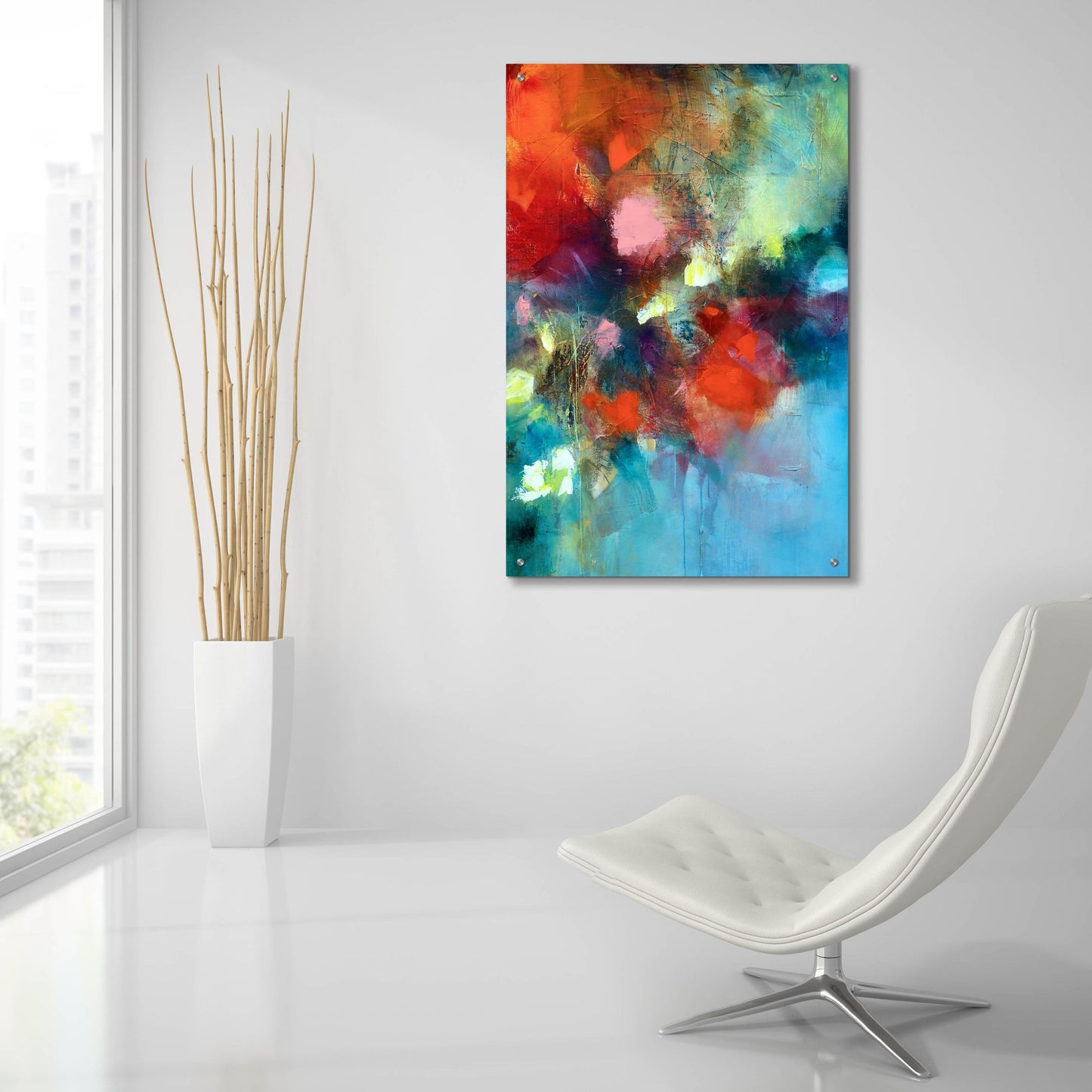 Epic Art ' Behind The Flowers' by Marianne Quinzin, Acrylic Glass Wall Art,24x36