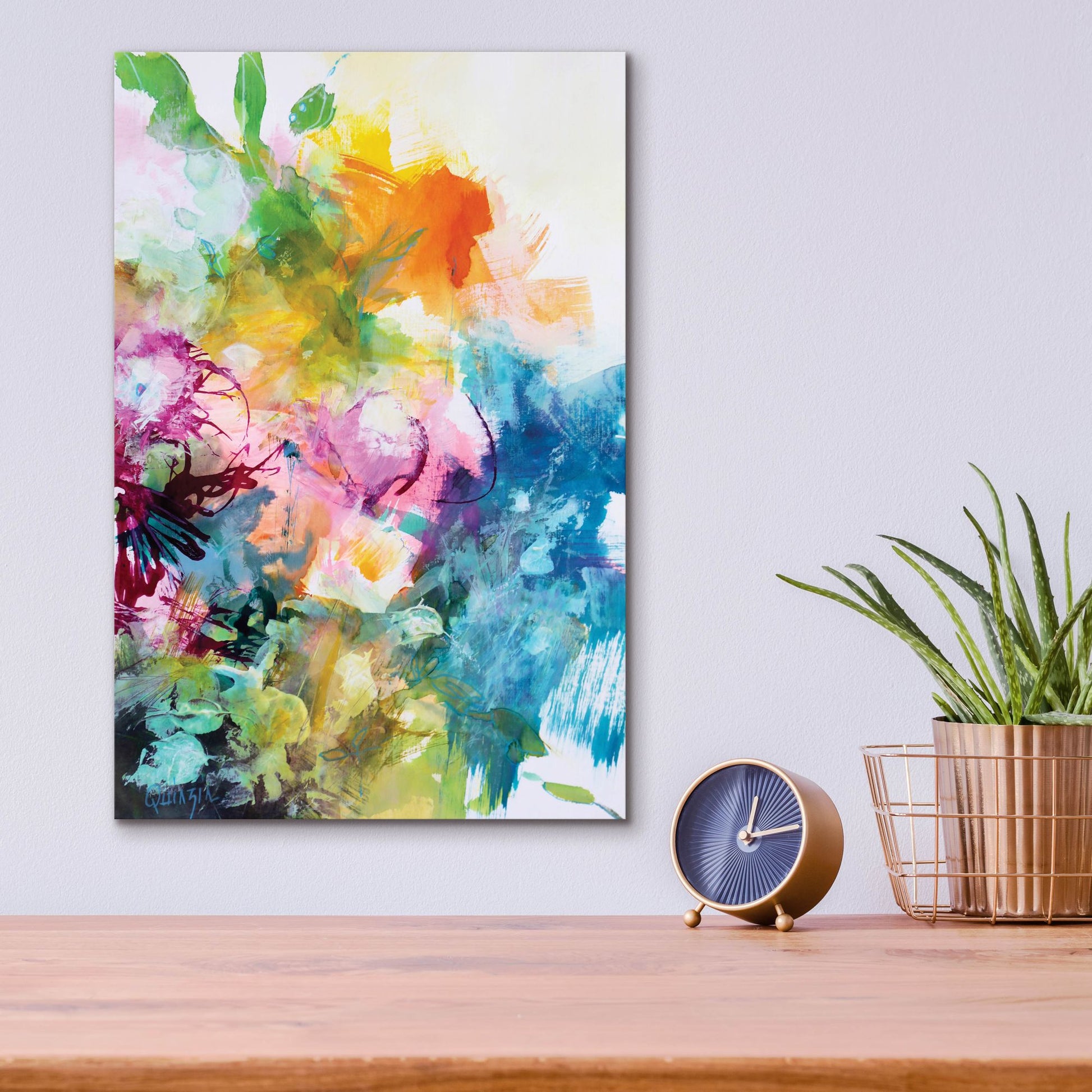 Epic Art ' Bloom 1' by Marianne Quinzin, Acrylic Glass Wall Art,12x16