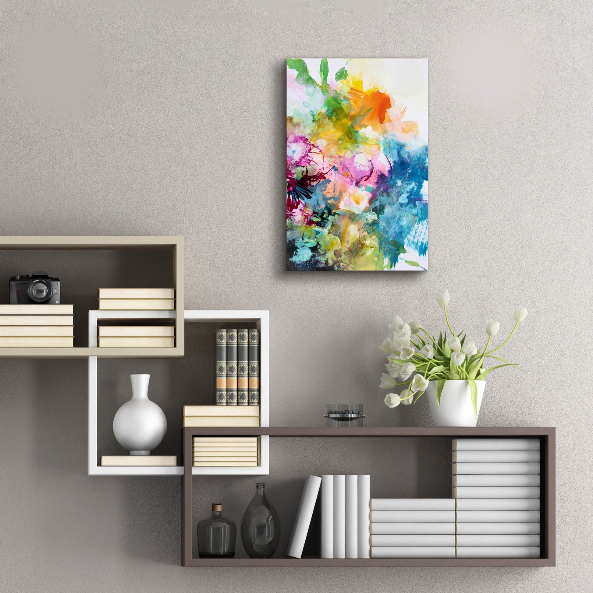 Epic Art ' Bloom 1' by Marianne Quinzin, Acrylic Glass Wall Art,16x24