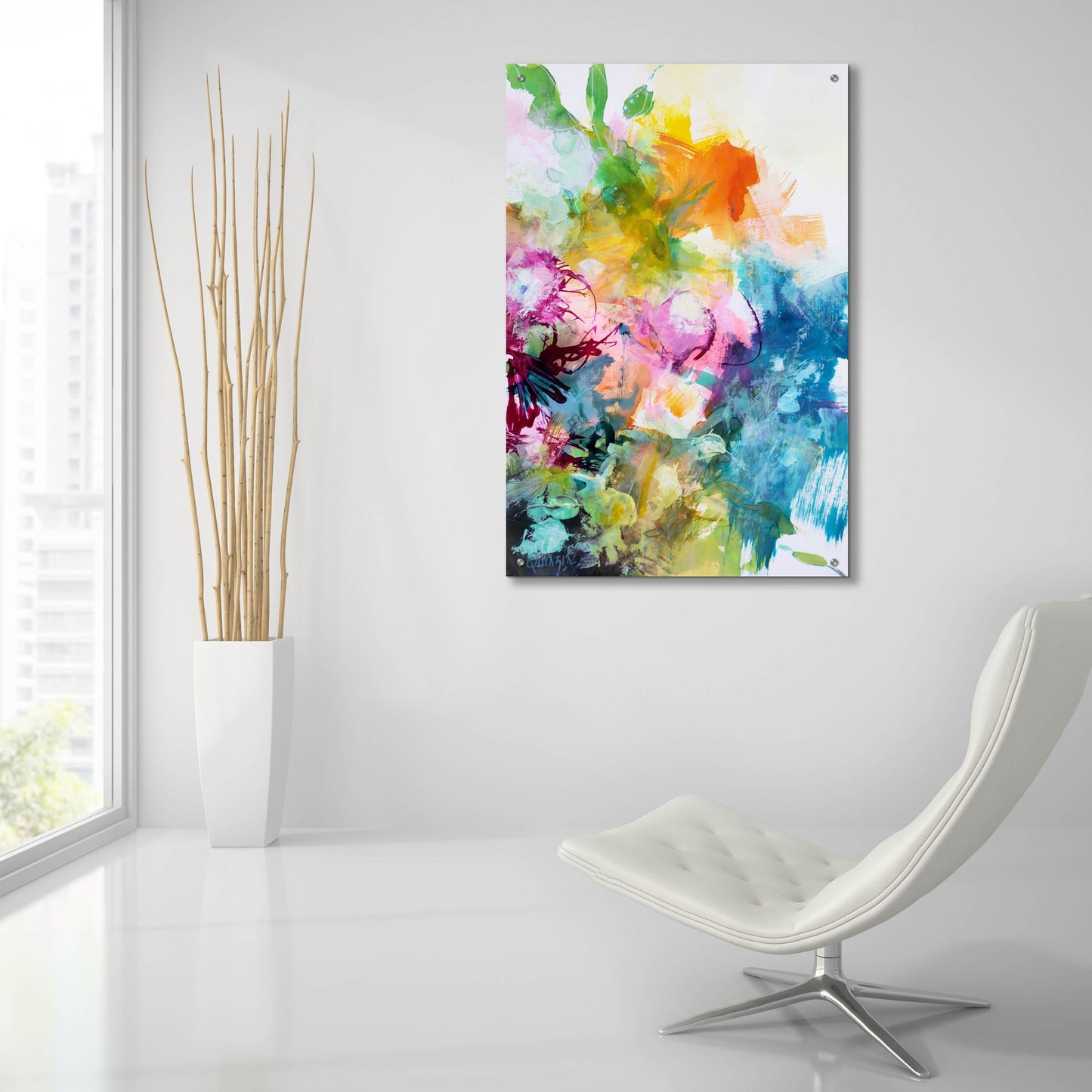 Epic Art ' Bloom 1' by Marianne Quinzin, Acrylic Glass Wall Art,24x36