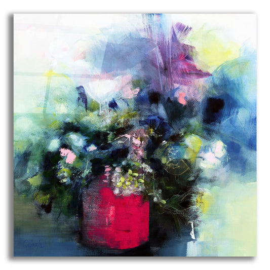 Epic Art ' Flowers In a Pink Pot' by Marianne Quinzin, Acrylic Glass Wall Art