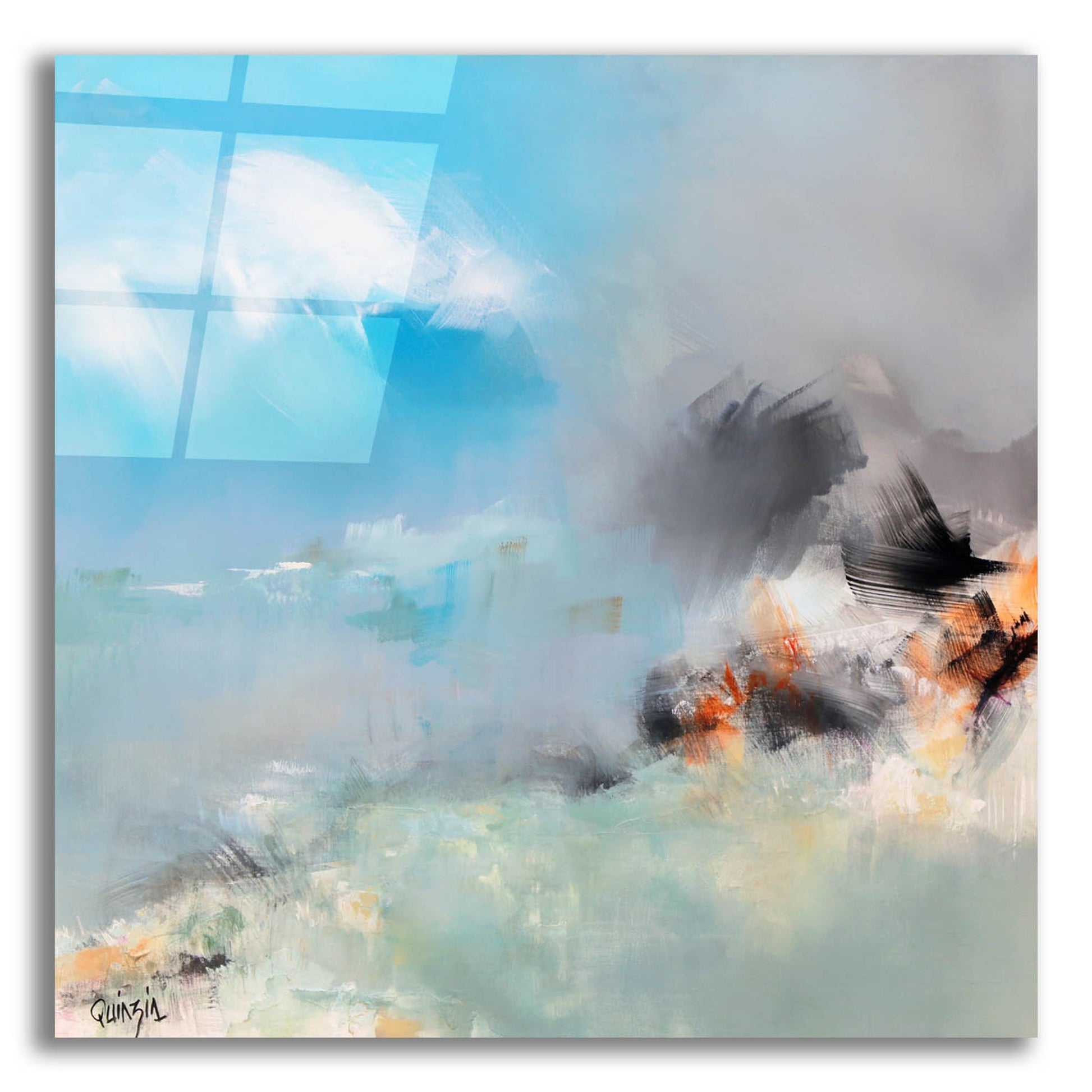 Epic Art ' Living Blue' by Marianne Quinzin, Acrylic Glass Wall Art