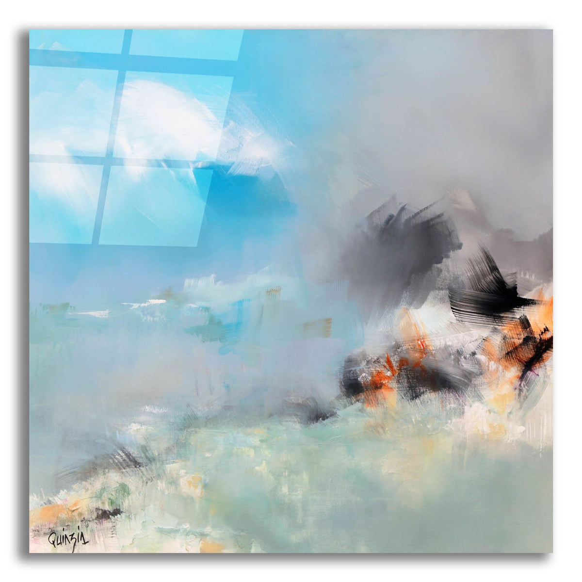 Epic Art ' Living Blue' by Marianne Quinzin, Acrylic Glass Wall Art