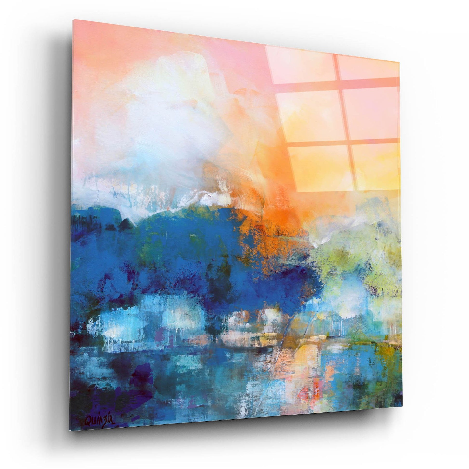 Epic Art ' Quiet River' by Marianne Quinzin, Acrylic Glass Wall Art,12x12