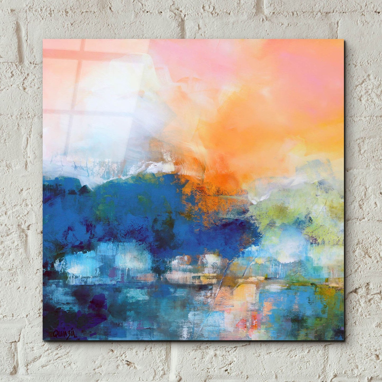 Epic Art ' Quiet River' by Marianne Quinzin, Acrylic Glass Wall Art,12x12