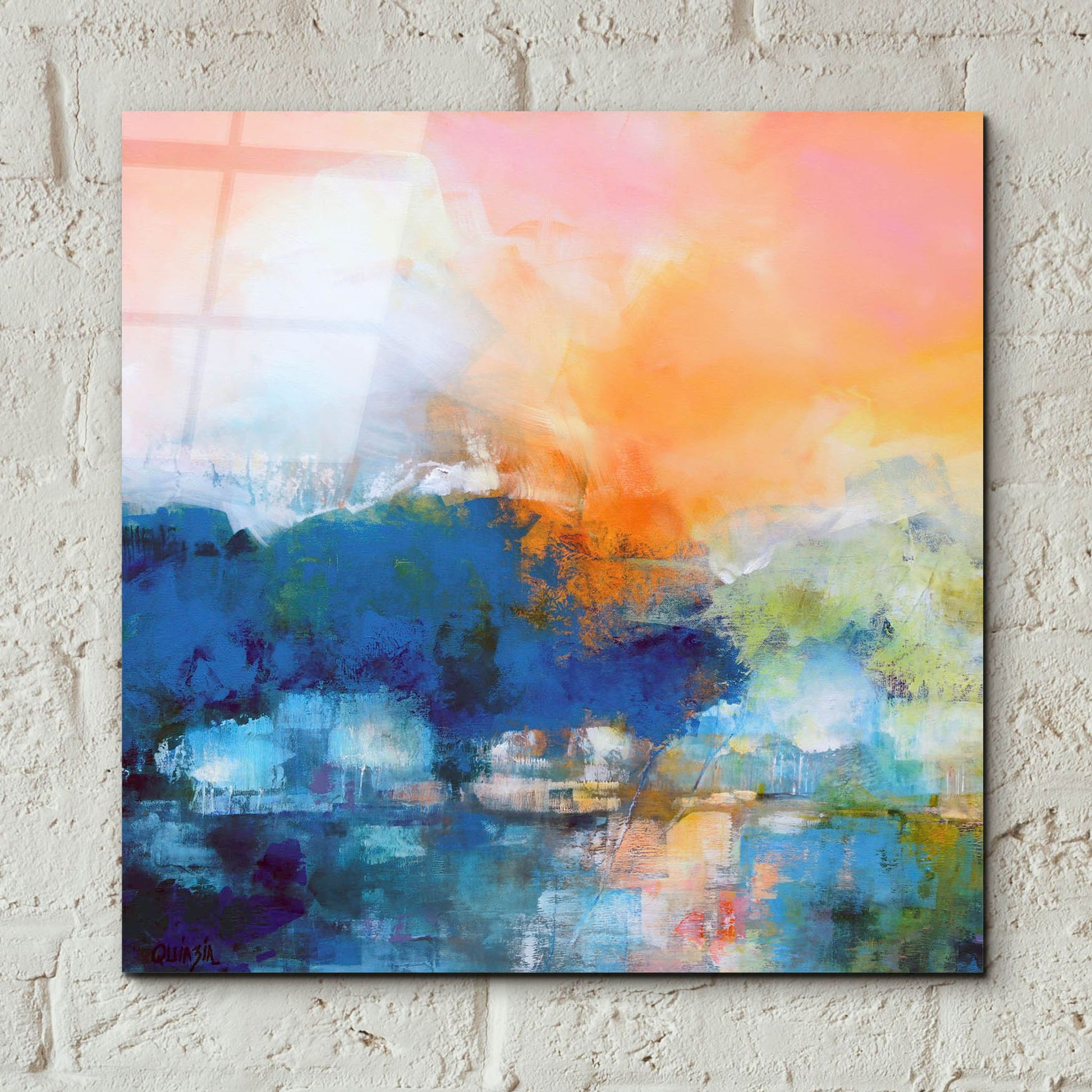 Epic Art ' Quiet River' by Marianne Quinzin, Acrylic Glass Wall Art,12x12