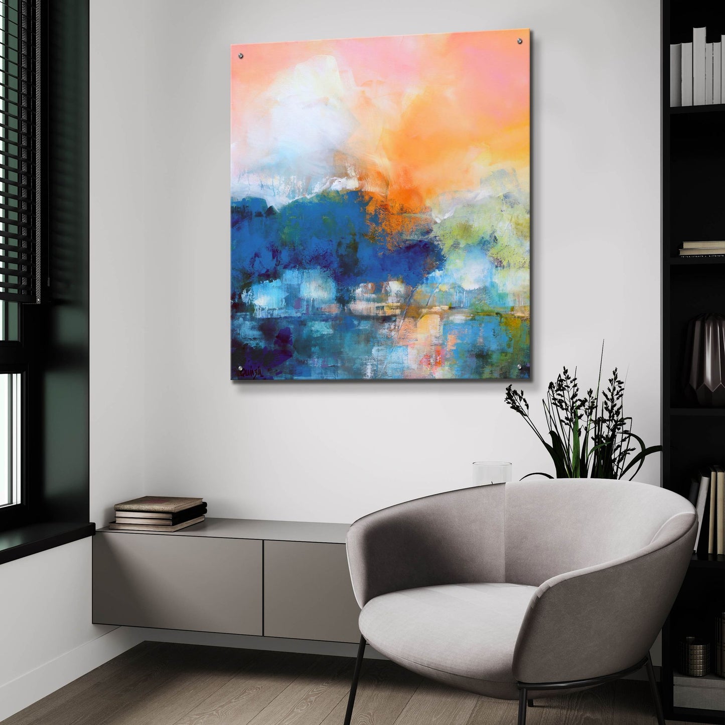 Epic Art ' Quiet River' by Marianne Quinzin, Acrylic Glass Wall Art,36x36