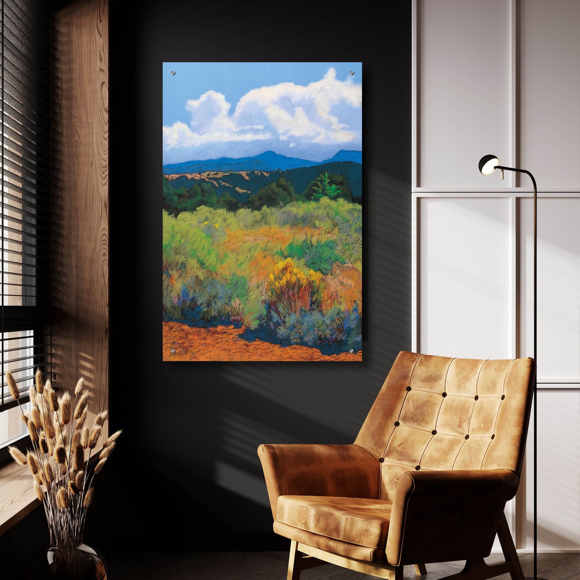 Epic Art ' Distant Hills' by Mary Silverwood, Acrylic Glass Wall Art,24x36