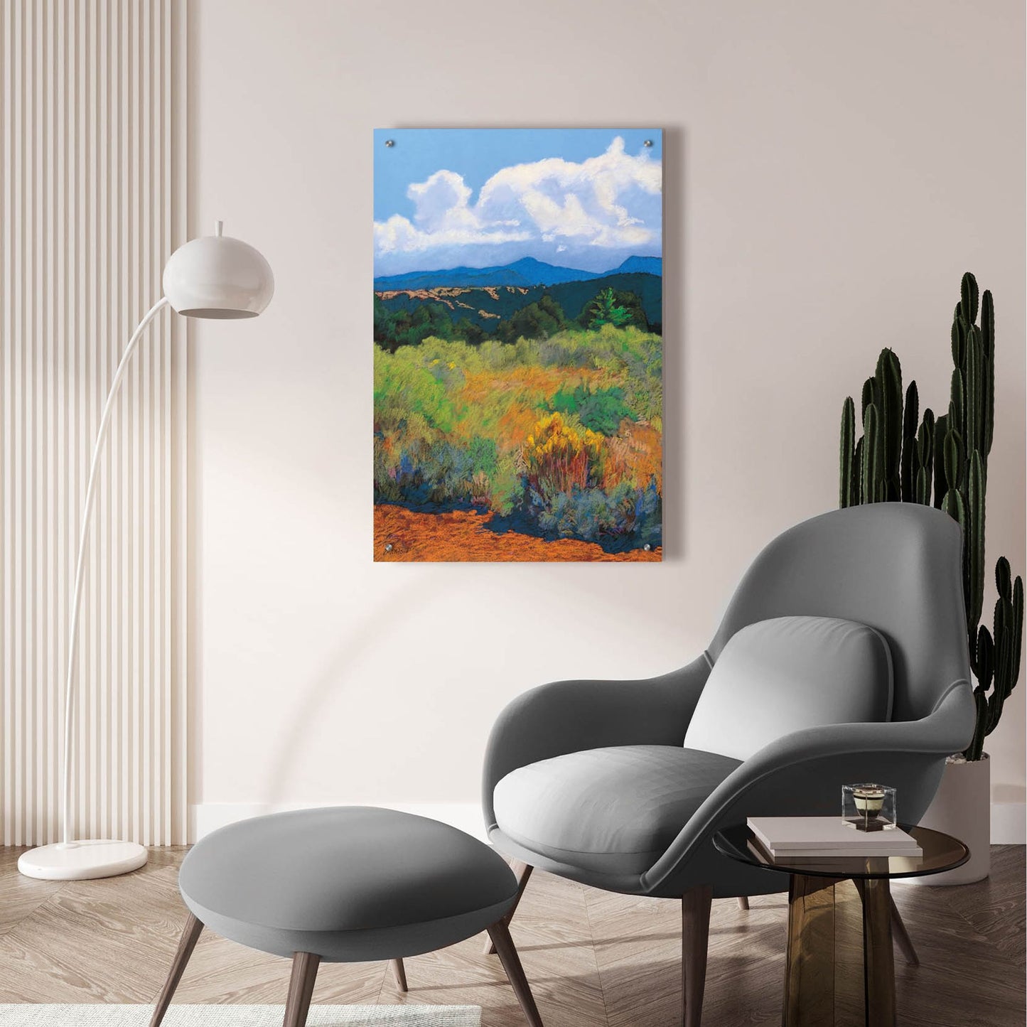 Epic Art ' Distant Hills' by Mary Silverwood, Acrylic Glass Wall Art,24x36