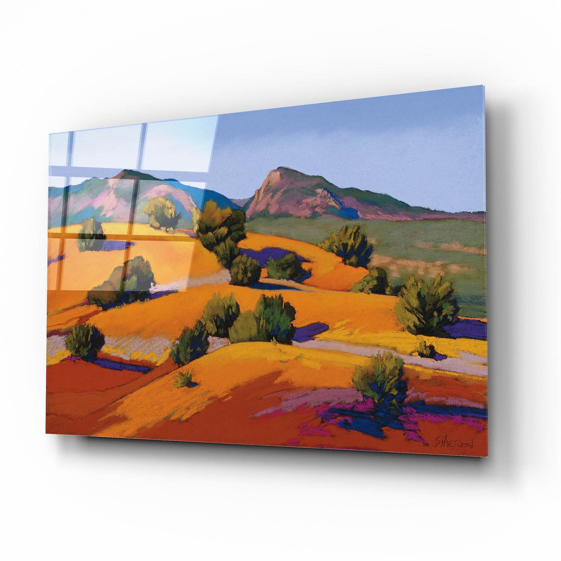 Epic Art ' Juniper Hills' by Mary Silverwood, Acrylic Glass Wall Art,16x12