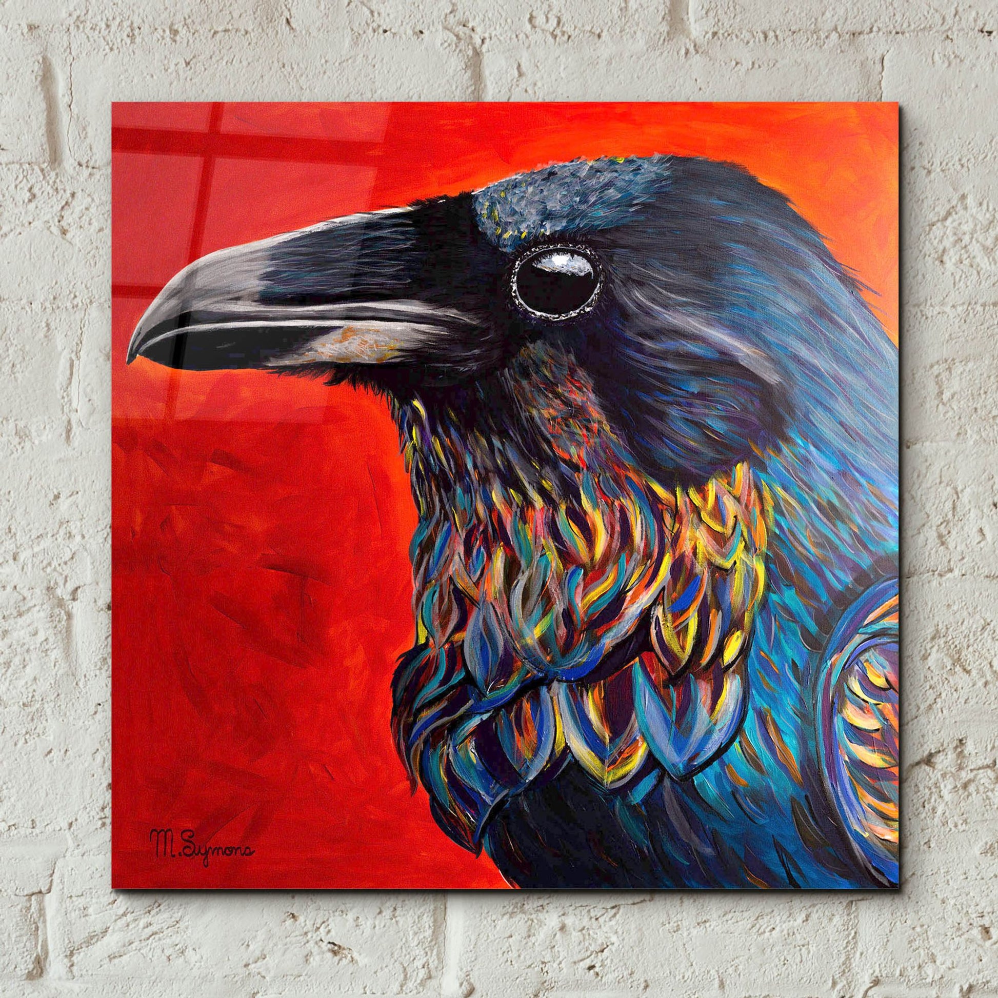 Epic Art ' Glistening Raven' by Melissa Symons, Acrylic Glass Wall Art,12x12