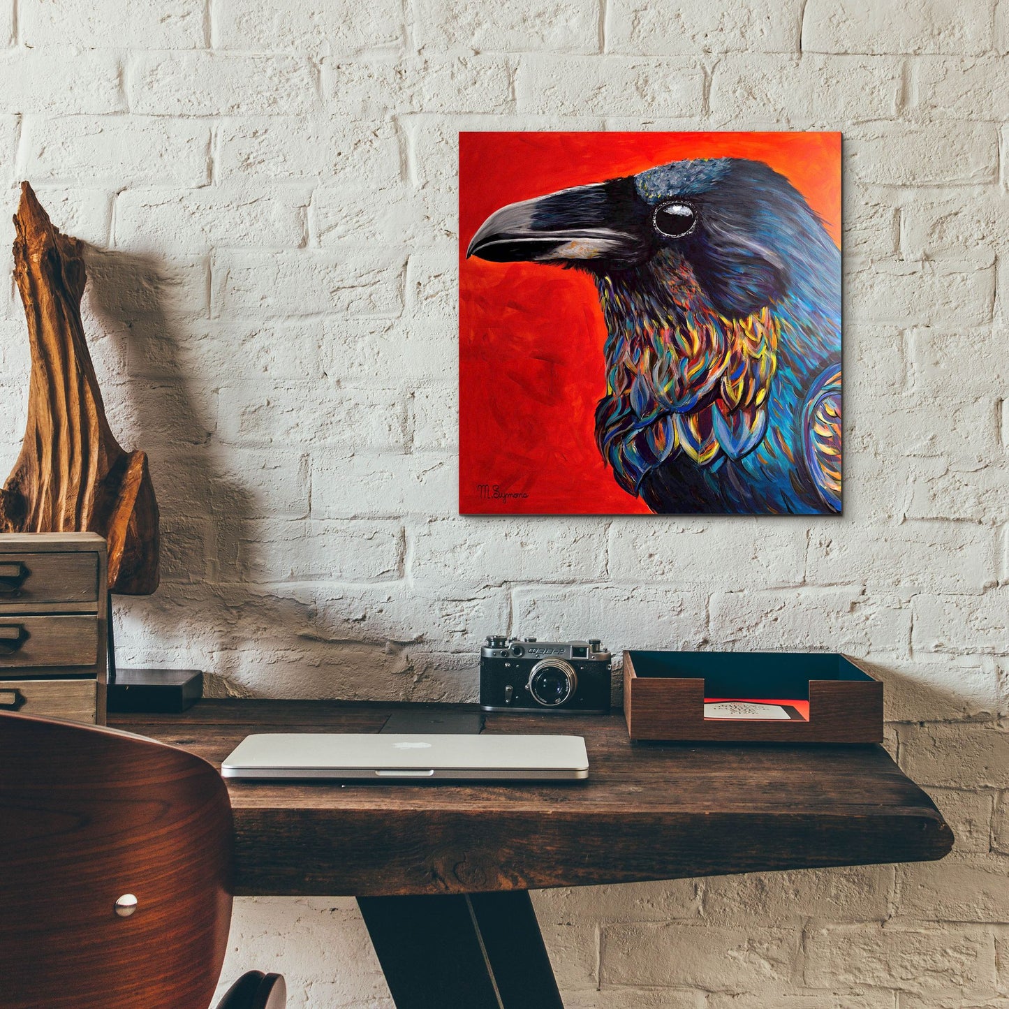 Epic Art ' Glistening Raven' by Melissa Symons, Acrylic Glass Wall Art,12x12