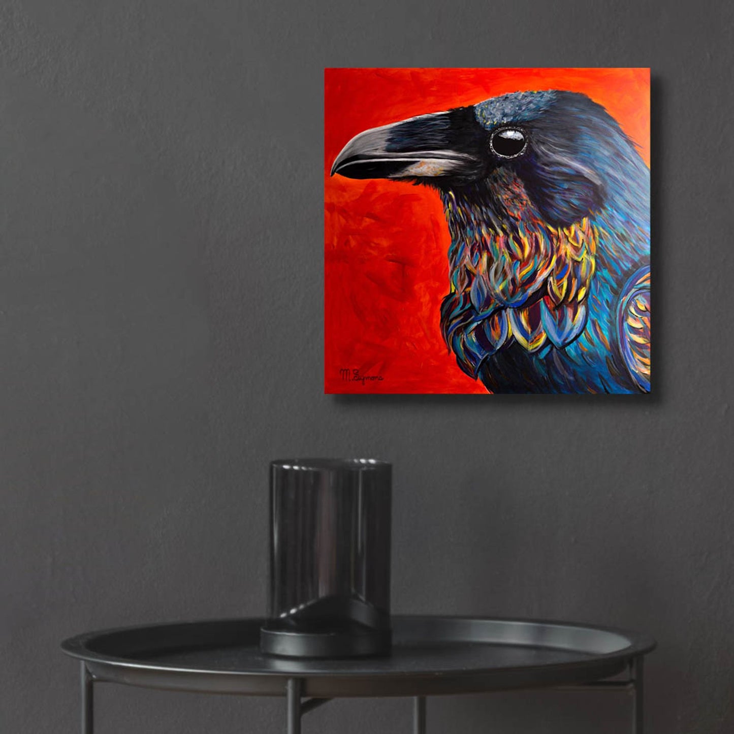 Epic Art ' Glistening Raven' by Melissa Symons, Acrylic Glass Wall Art,12x12