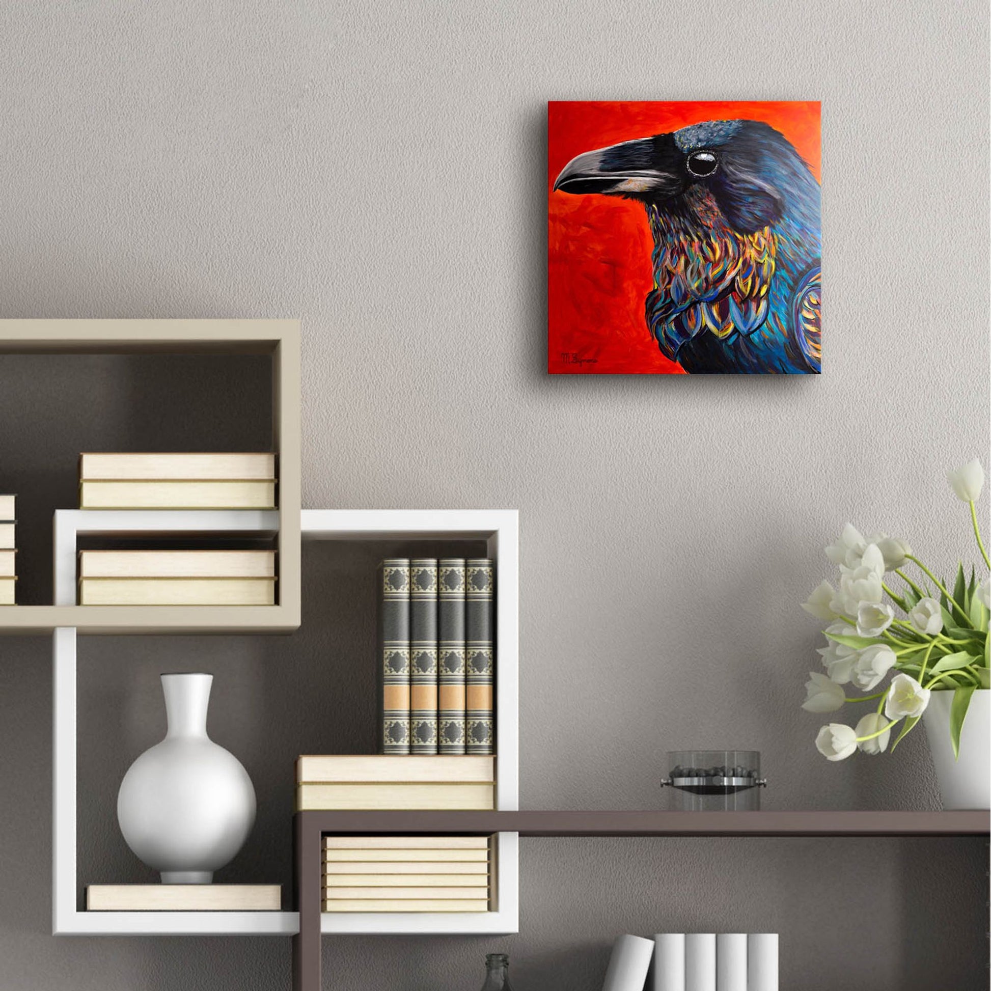 Epic Art ' Glistening Raven' by Melissa Symons, Acrylic Glass Wall Art,12x12