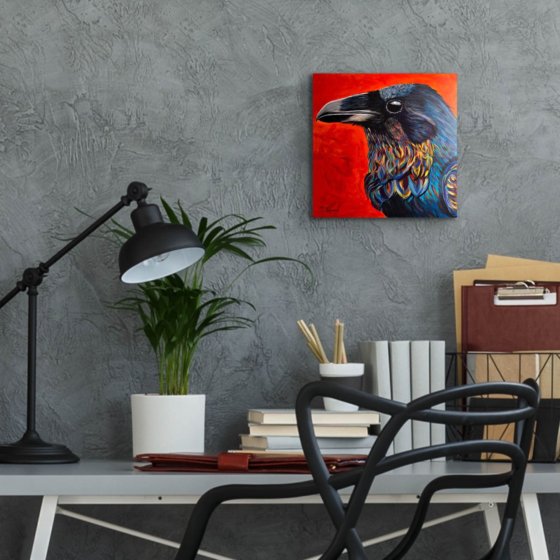 Epic Art ' Glistening Raven' by Melissa Symons, Acrylic Glass Wall Art,12x12