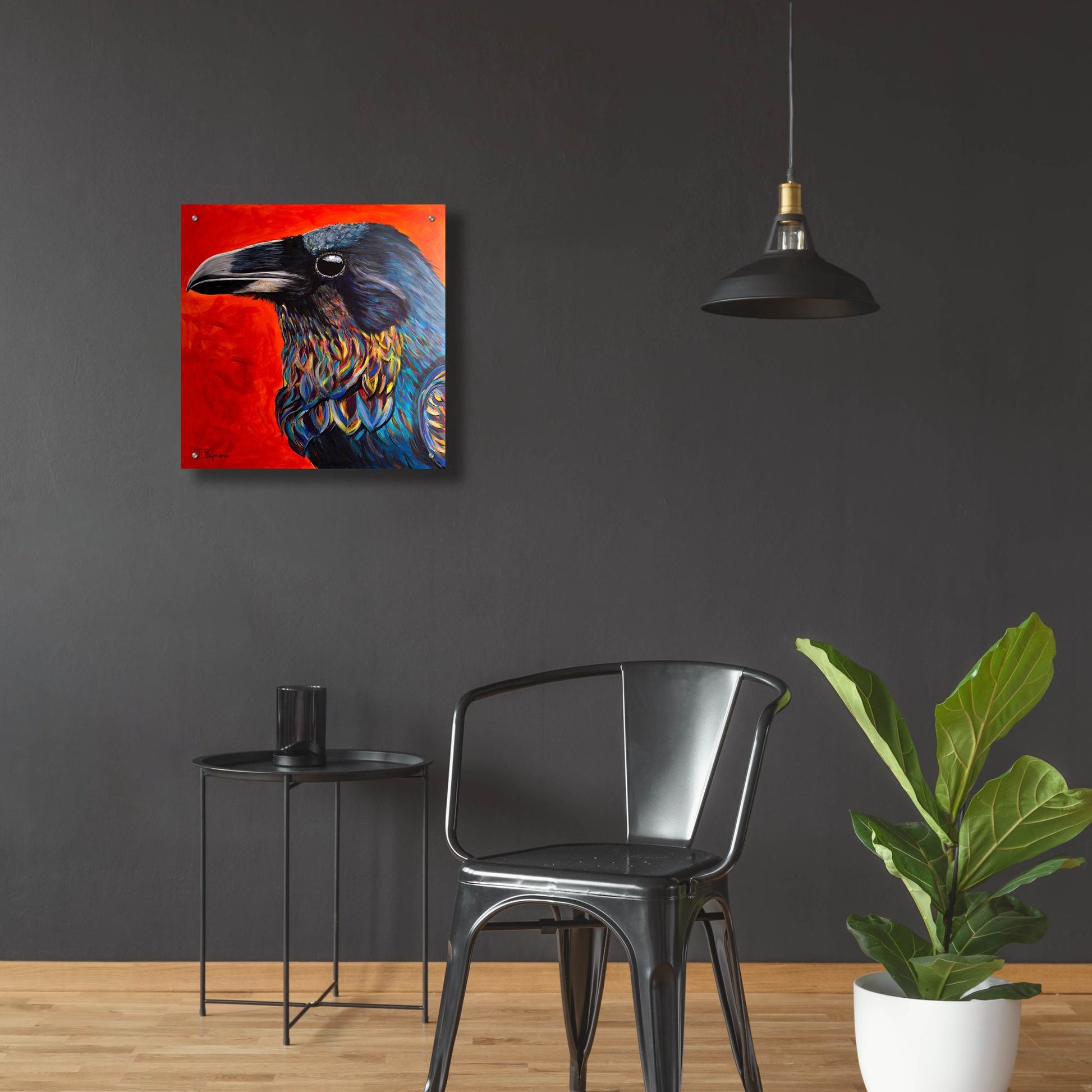 Epic Art ' Glistening Raven' by Melissa Symons, Acrylic Glass Wall Art,24x24