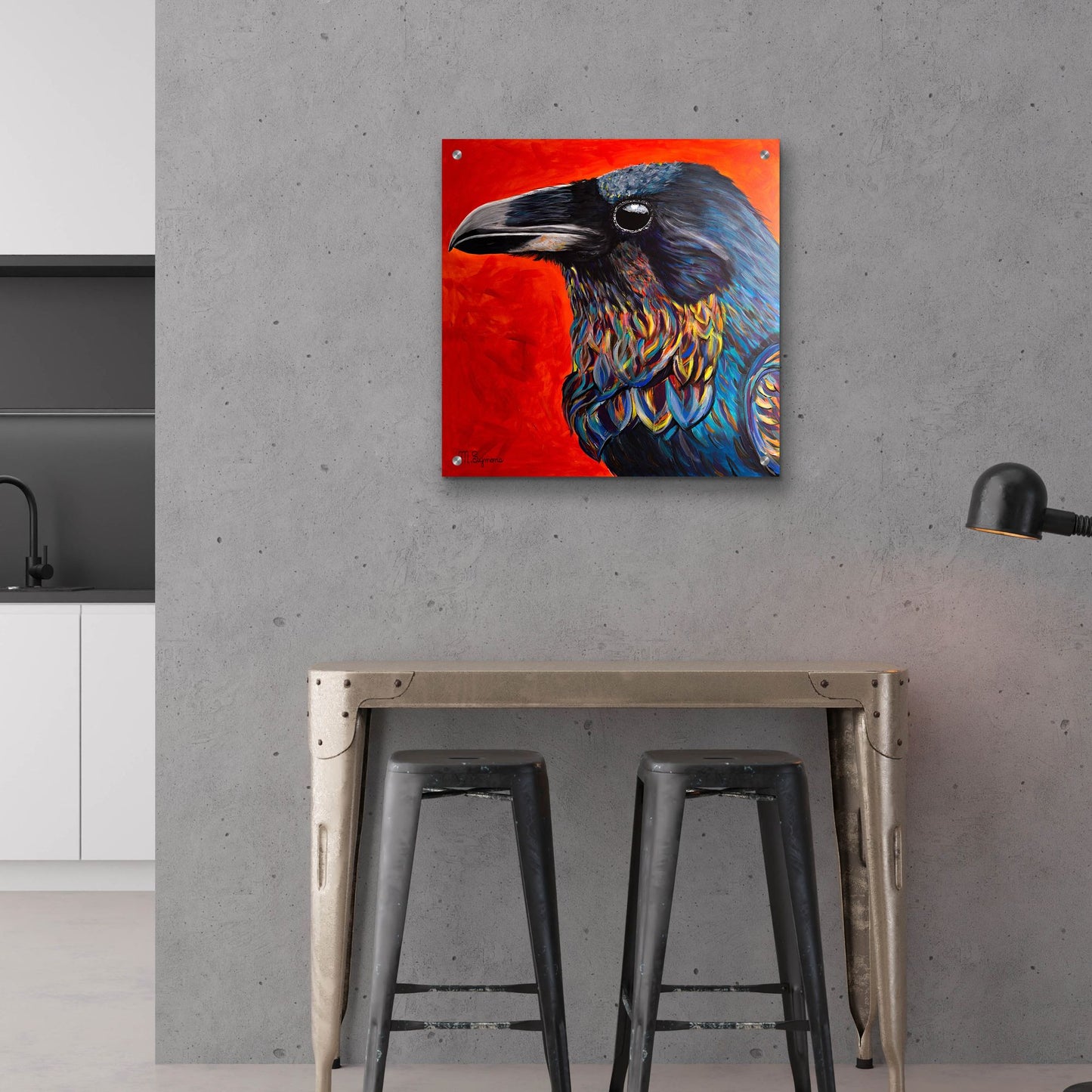 Epic Art ' Glistening Raven' by Melissa Symons, Acrylic Glass Wall Art,24x24