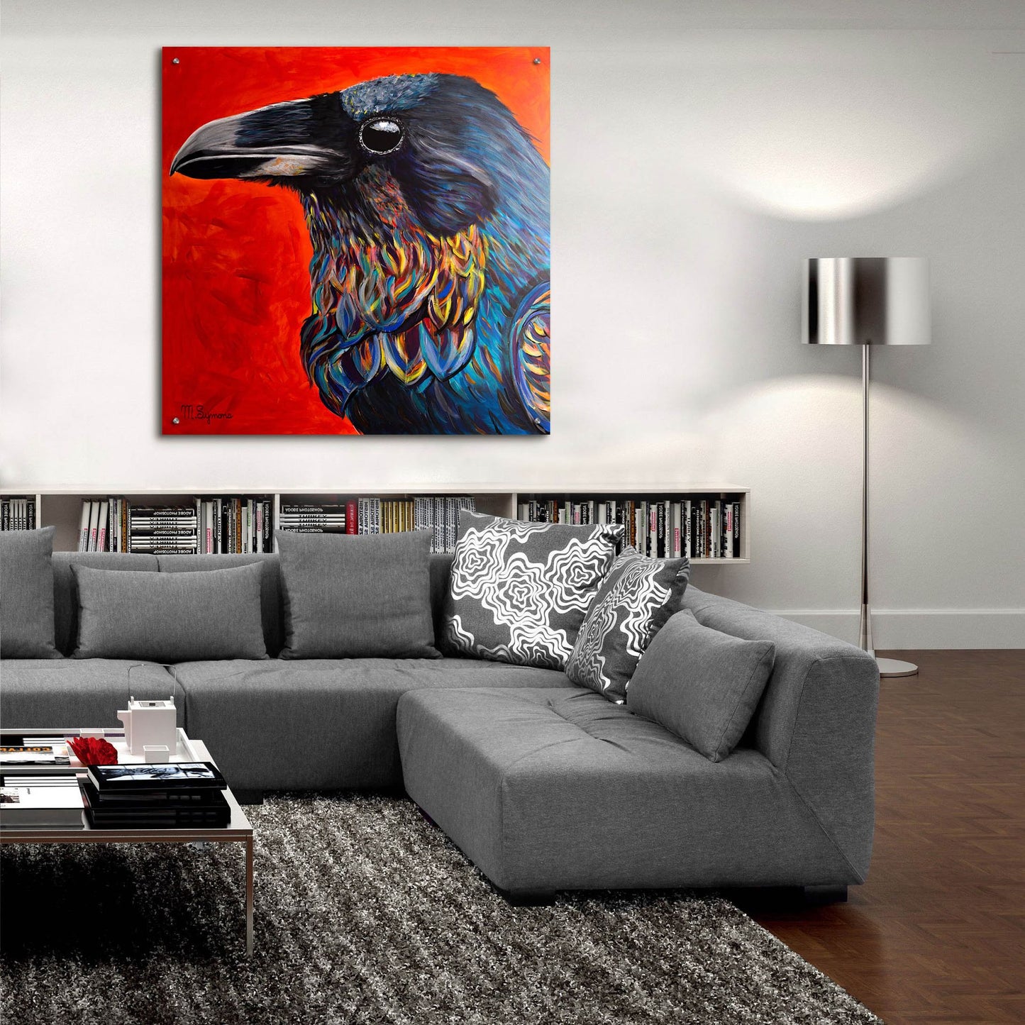 Epic Art ' Glistening Raven' by Melissa Symons, Acrylic Glass Wall Art,36x36