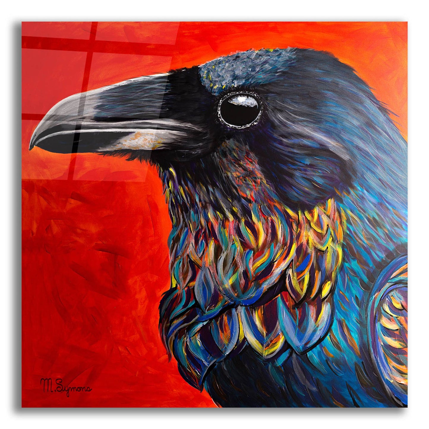 Epic Art ' Glistening Raven' by Melissa Symons, Acrylic Glass Wall Art