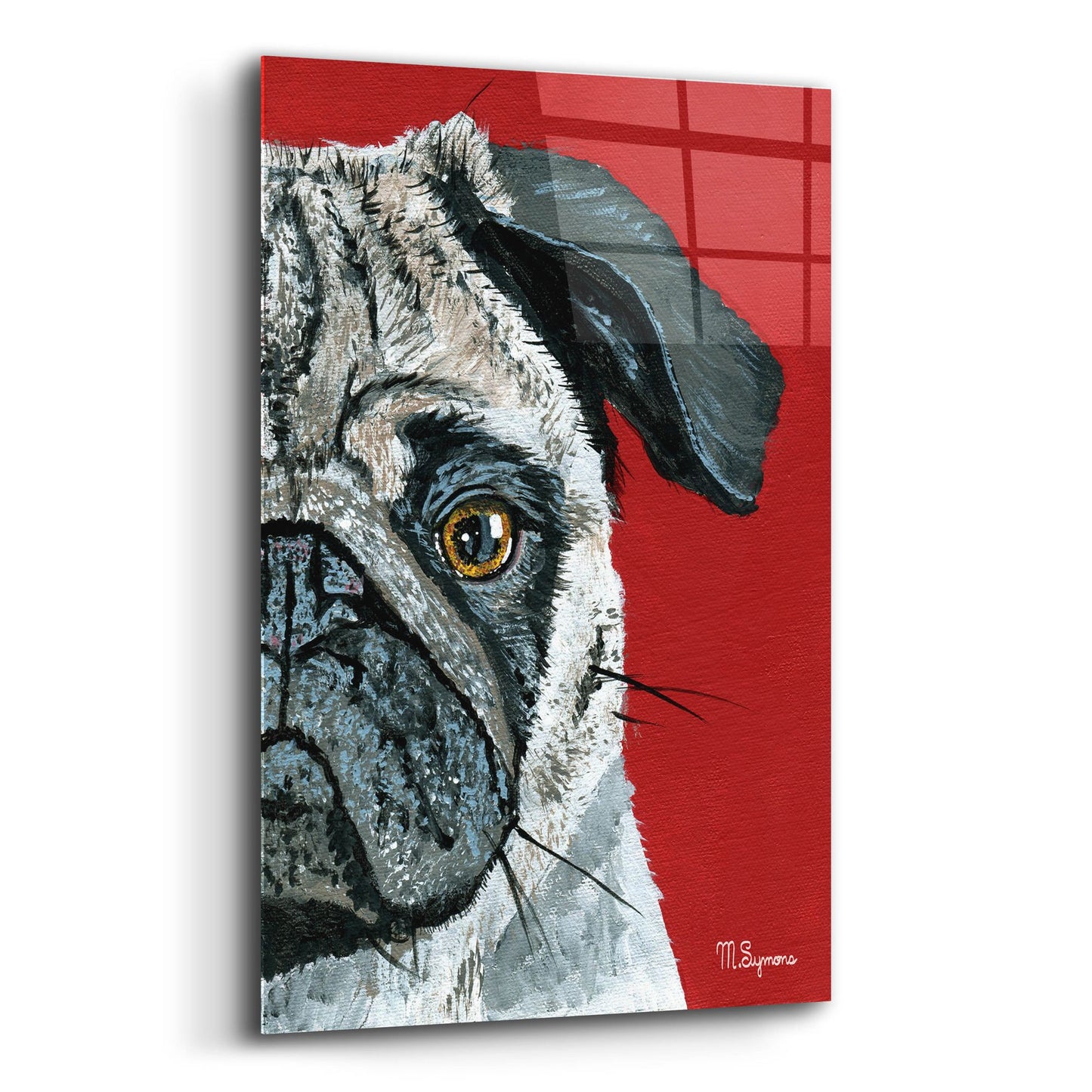 Epic Art ' Pug a Boo' by Melissa Symons, Acrylic Glass Wall Art,12x16