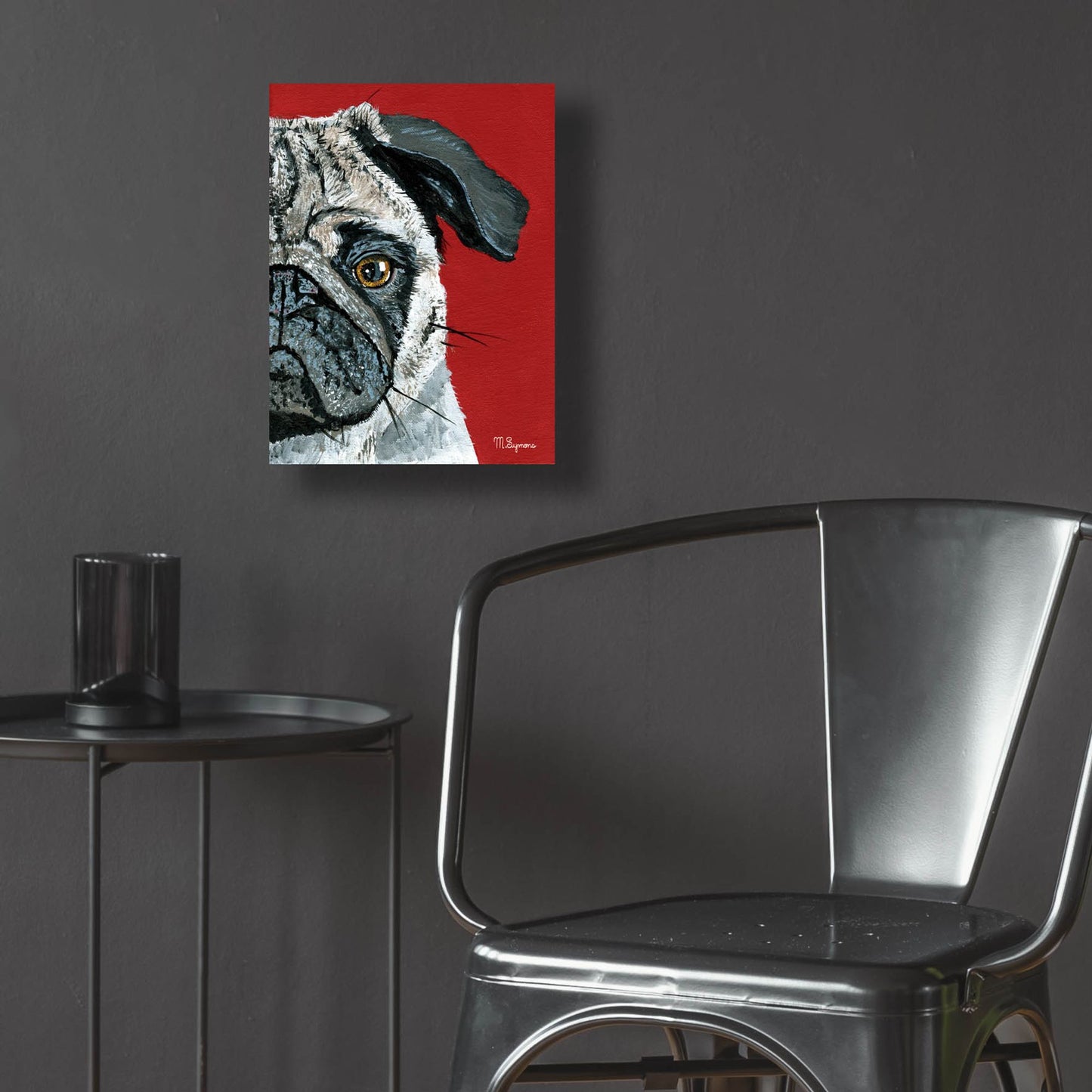 Epic Art ' Pug a Boo' by Melissa Symons, Acrylic Glass Wall Art,12x16