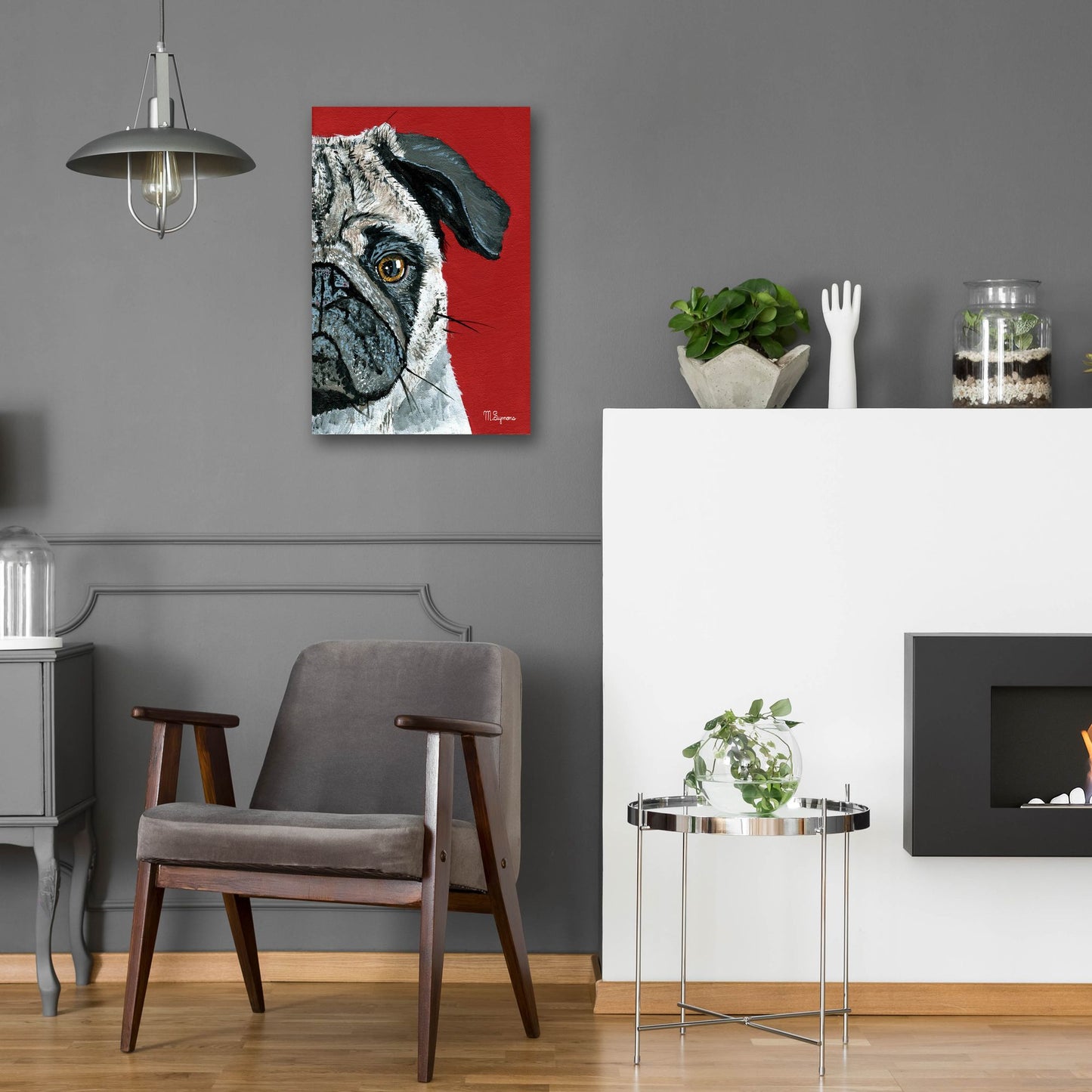 Epic Art ' Pug a Boo' by Melissa Symons, Acrylic Glass Wall Art,16x24