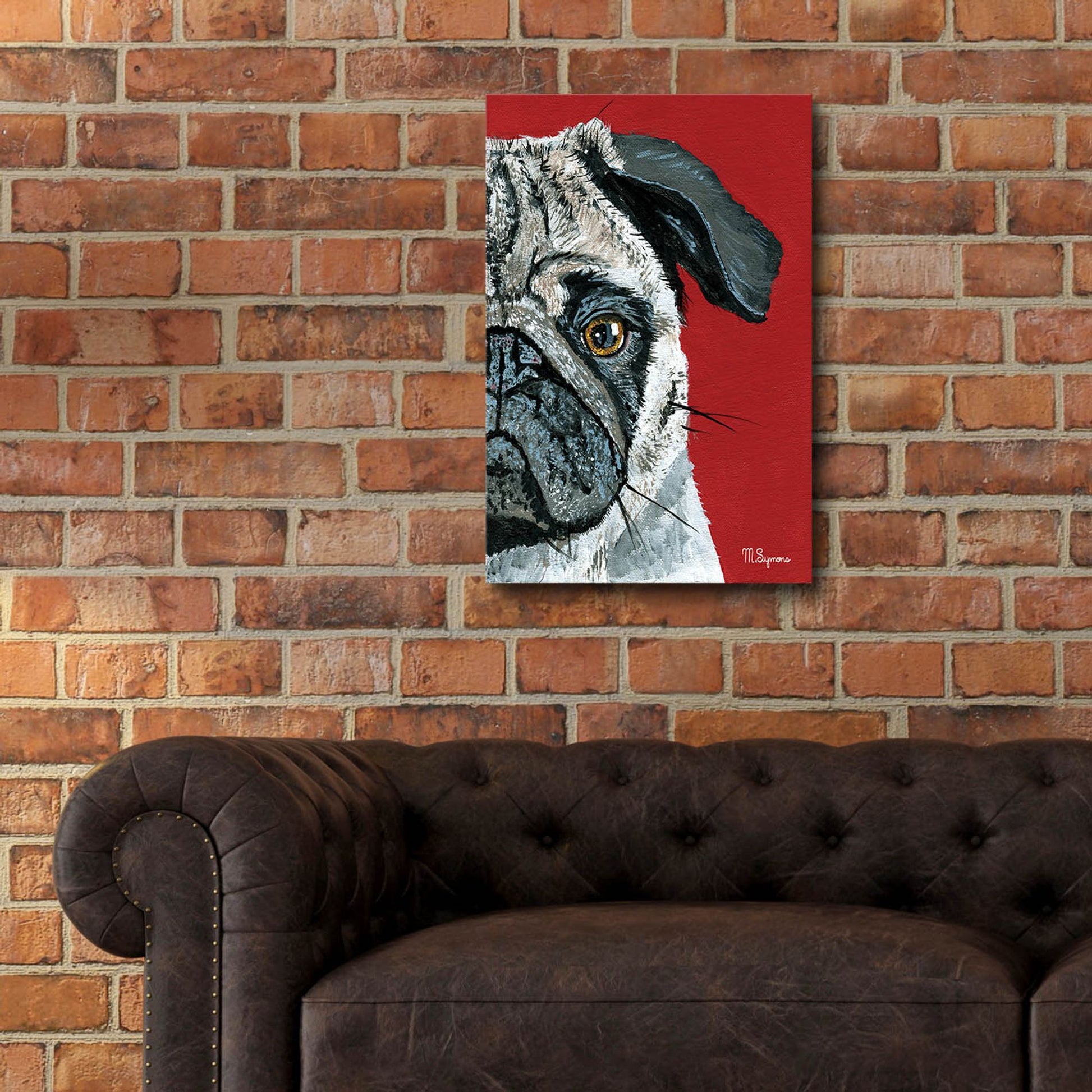 Epic Art ' Pug a Boo' by Melissa Symons, Acrylic Glass Wall Art,16x24