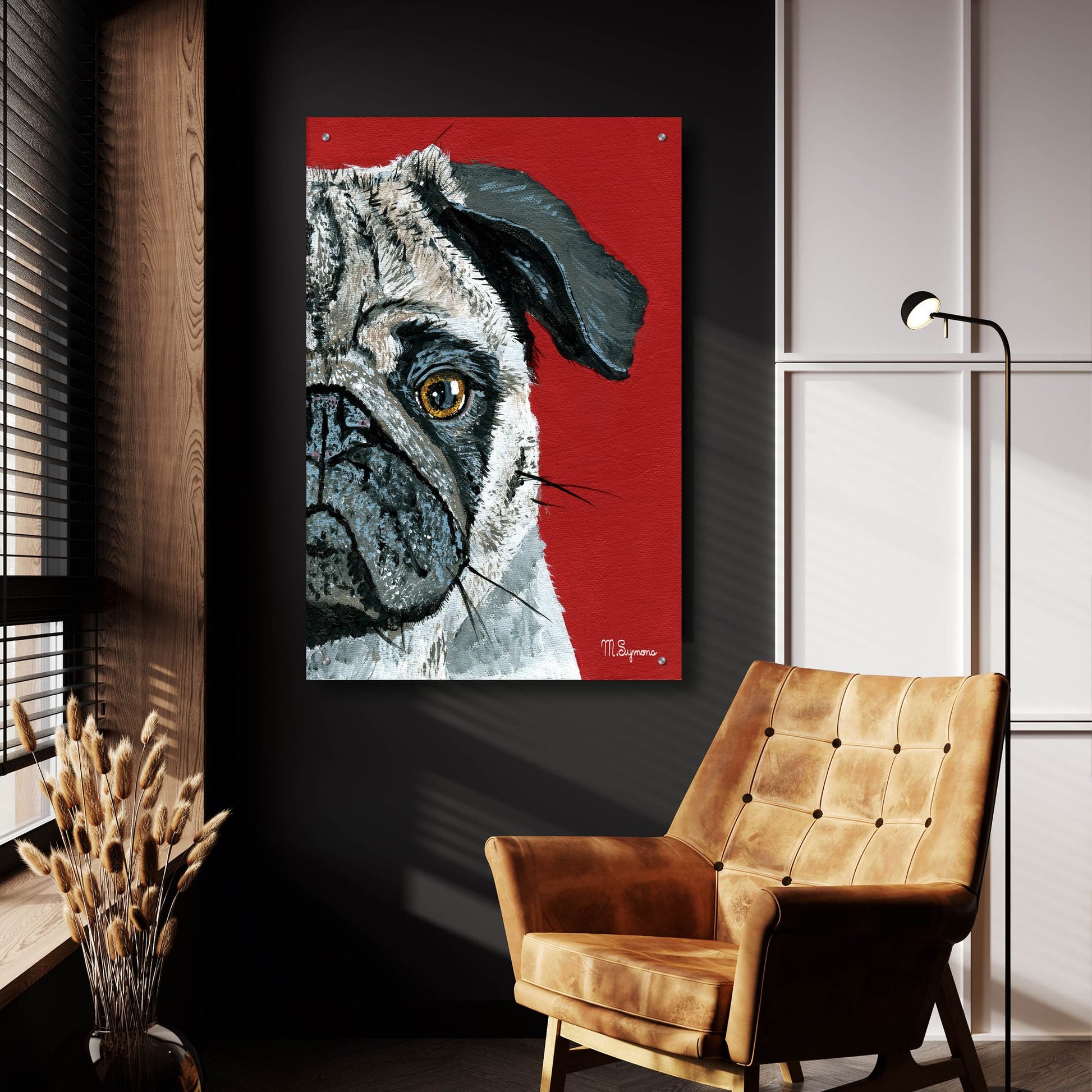 Epic Art ' Pug a Boo' by Melissa Symons, Acrylic Glass Wall Art,24x36