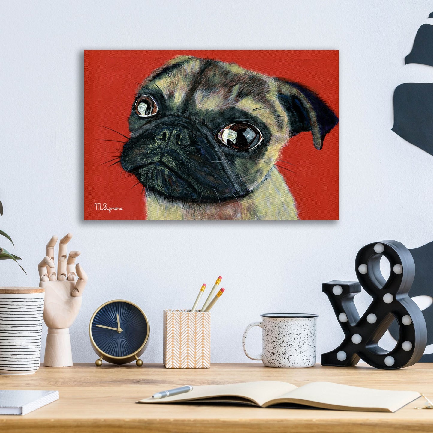 Epic Art ' Pugly' by Melissa Symons, Acrylic Glass Wall Art,16x12