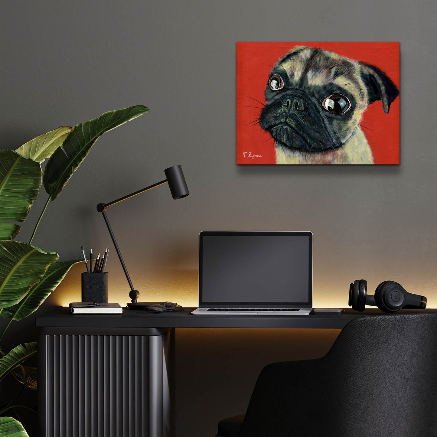 Epic Art ' Pugly' by Melissa Symons, Acrylic Glass Wall Art,16x12